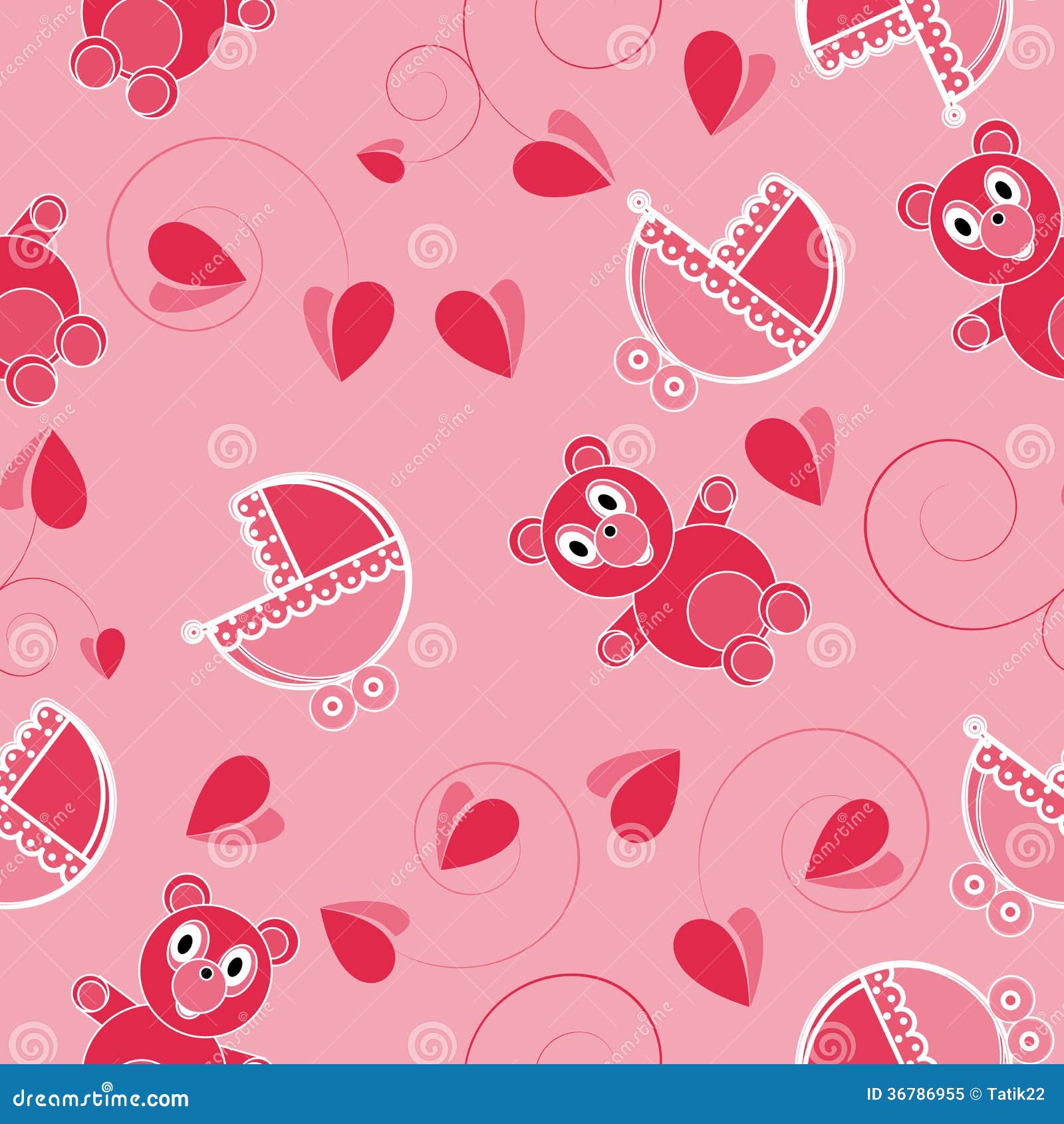 Children Pink Abstract Seamless Pattern Stock Vector Illustration of icon, colorful 36786955