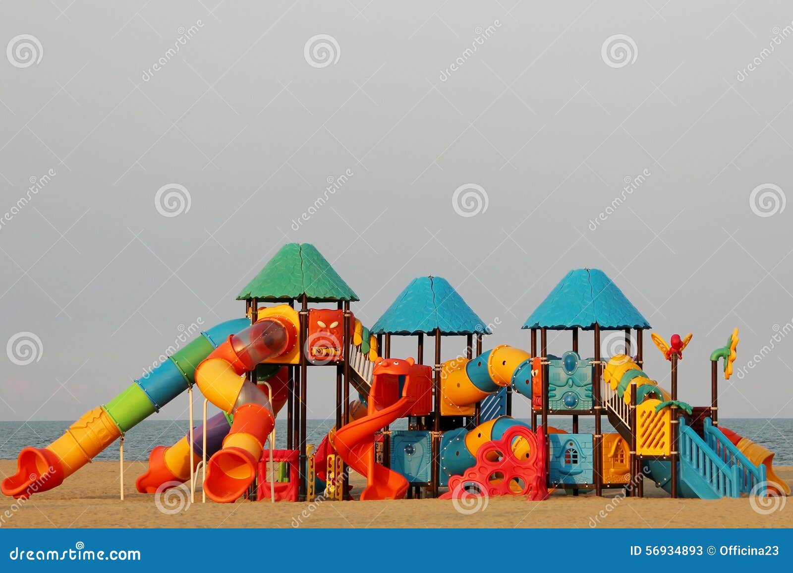 children playground on beach