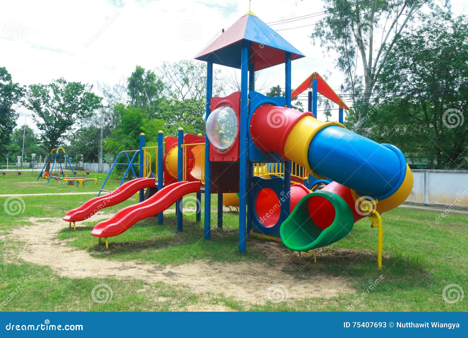 Children playground . stock image. Image of summer, recreation - 75407693