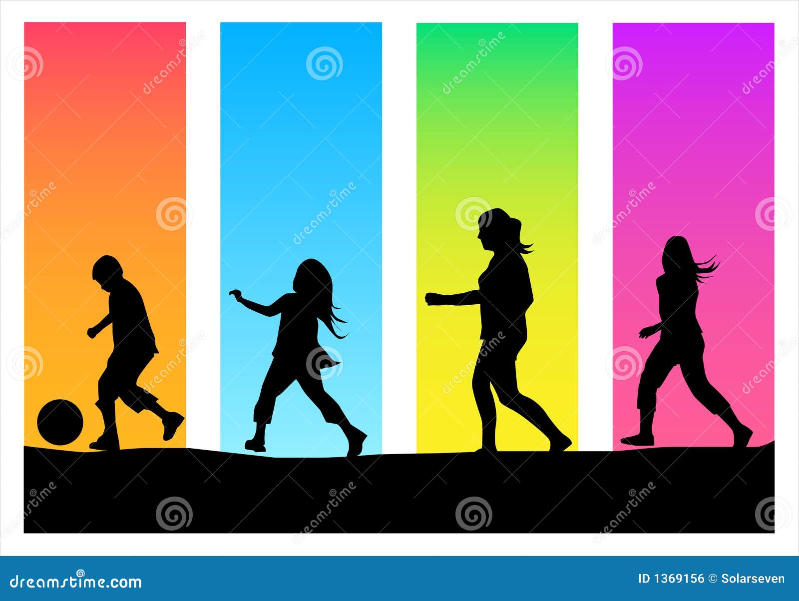 Children Playing stock vector. Illustration of future - 1369156