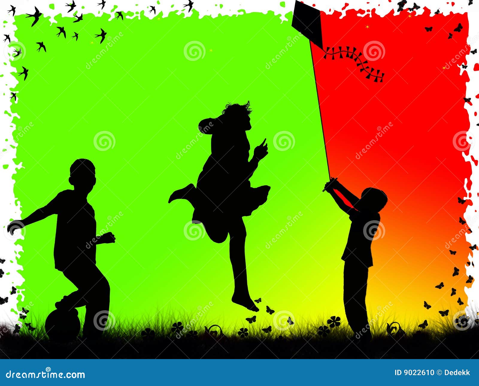 Children playing stock illustration. Illustration of action - 9022610