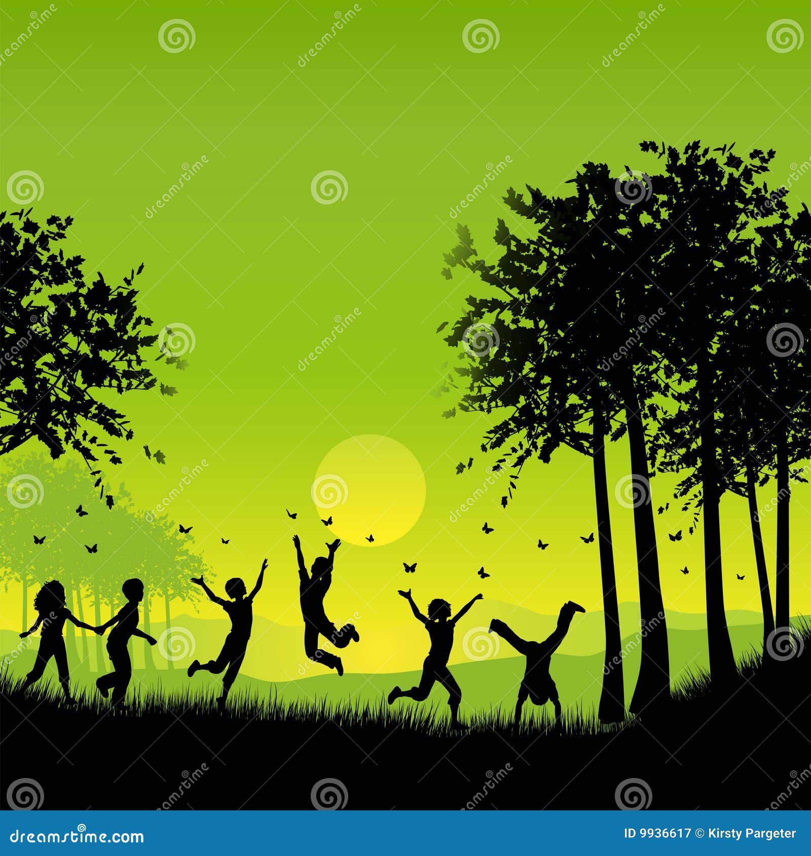 Children playing stock vector. Illustration of youngster - 9936617