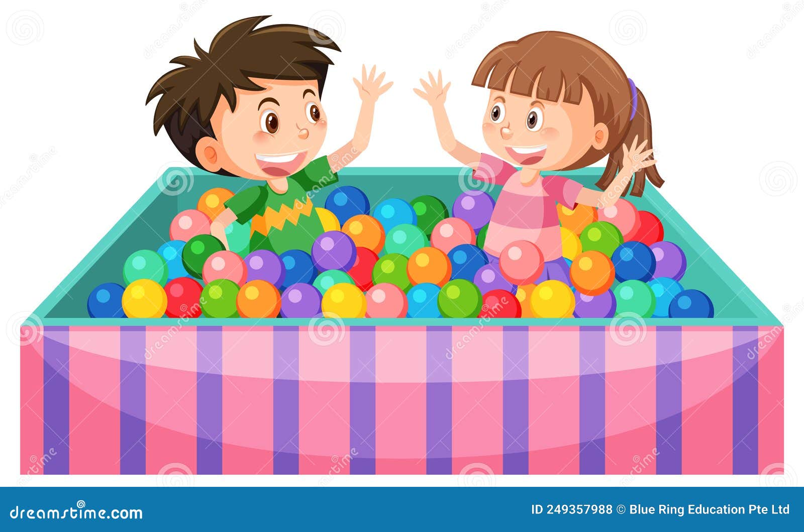 Children Playing in the Ball Pit Stock Vector Illustration of circle