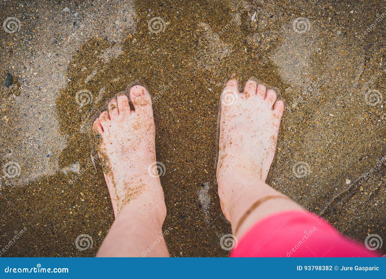 Children Playing Barefoot Sandy Beach of Atlantic Ocean in Spain Stock ...