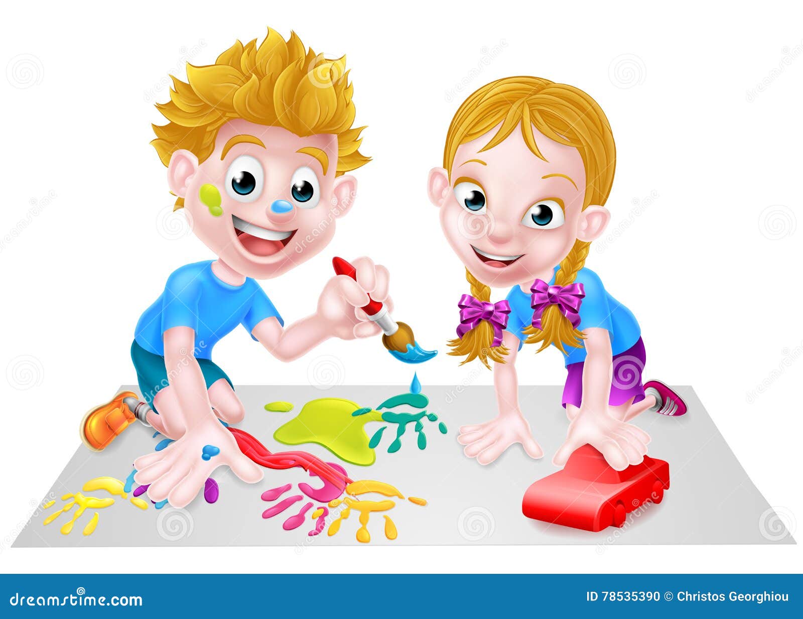 Children Playing stock vector. Illustration of brother - 78535390