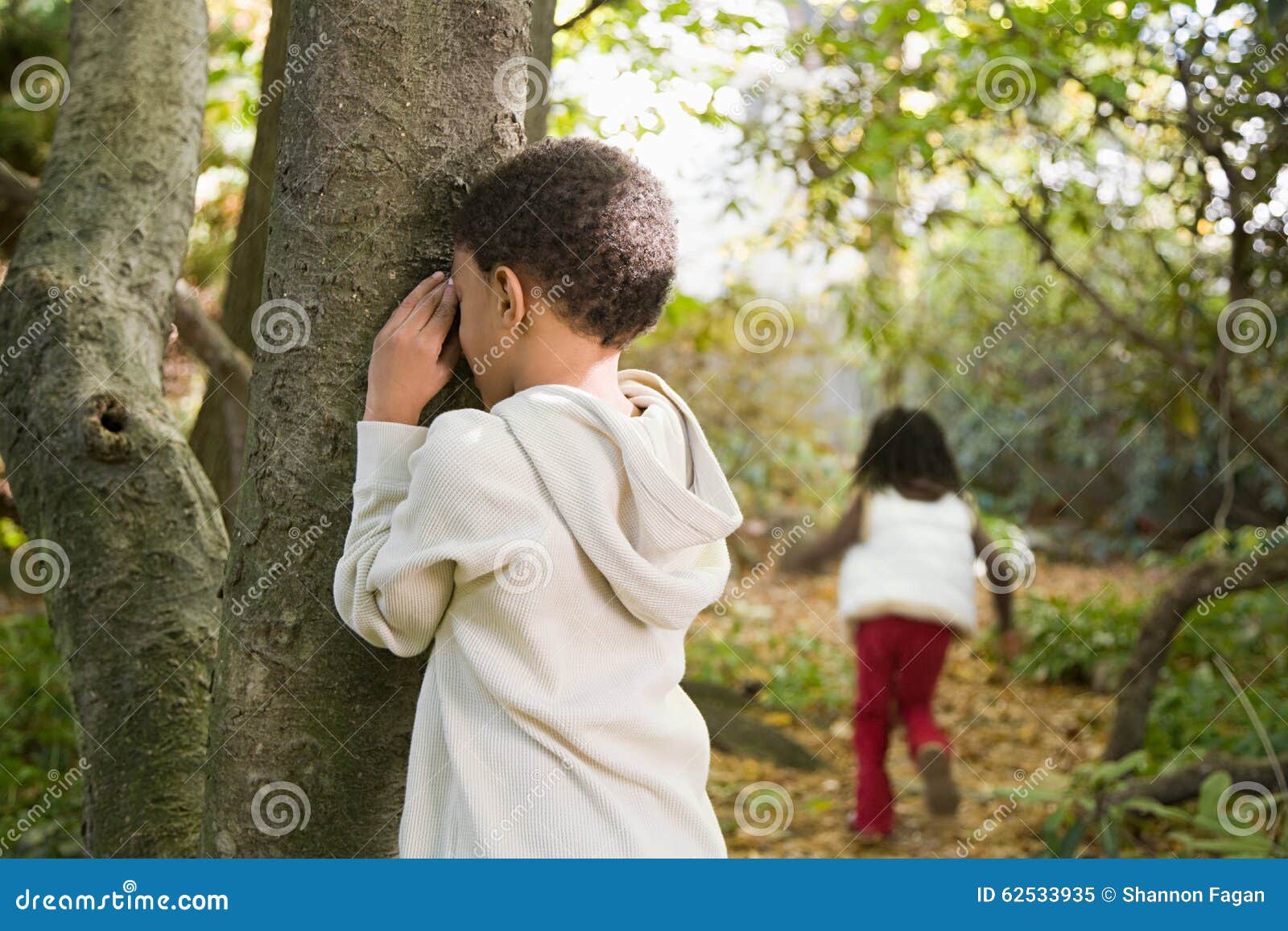 children playing hide and seek