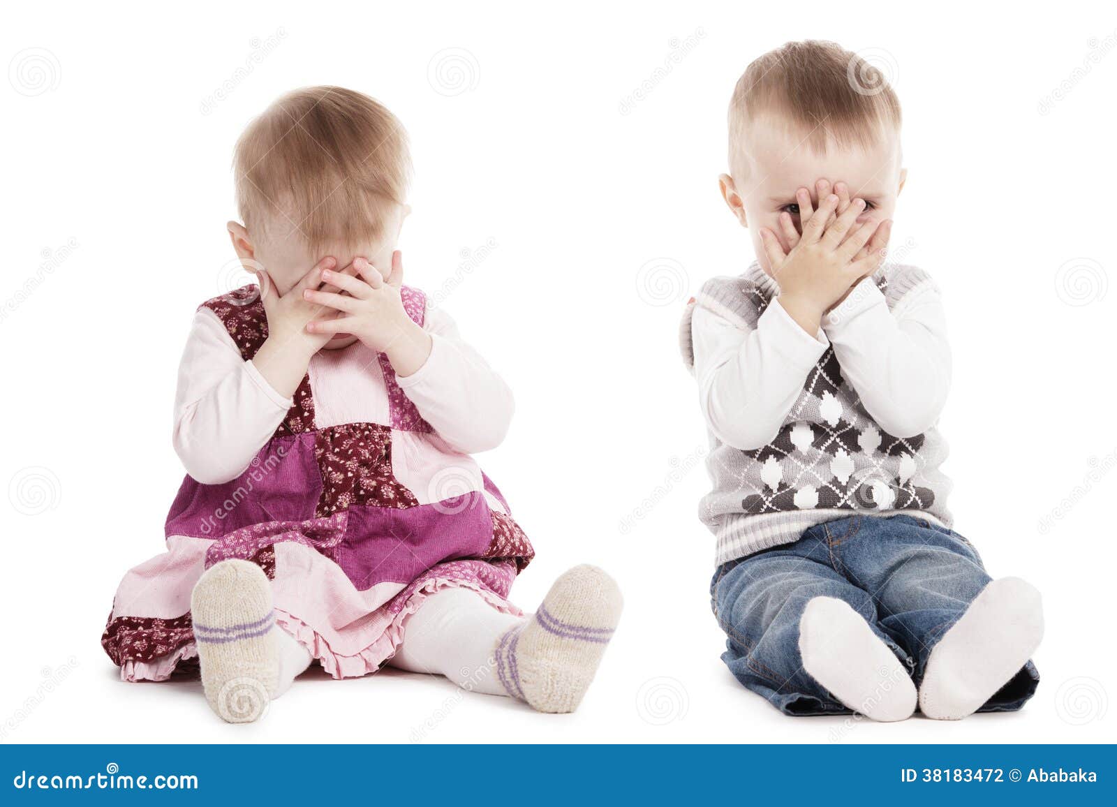Playing hide and seek with kids hi-res stock photography and