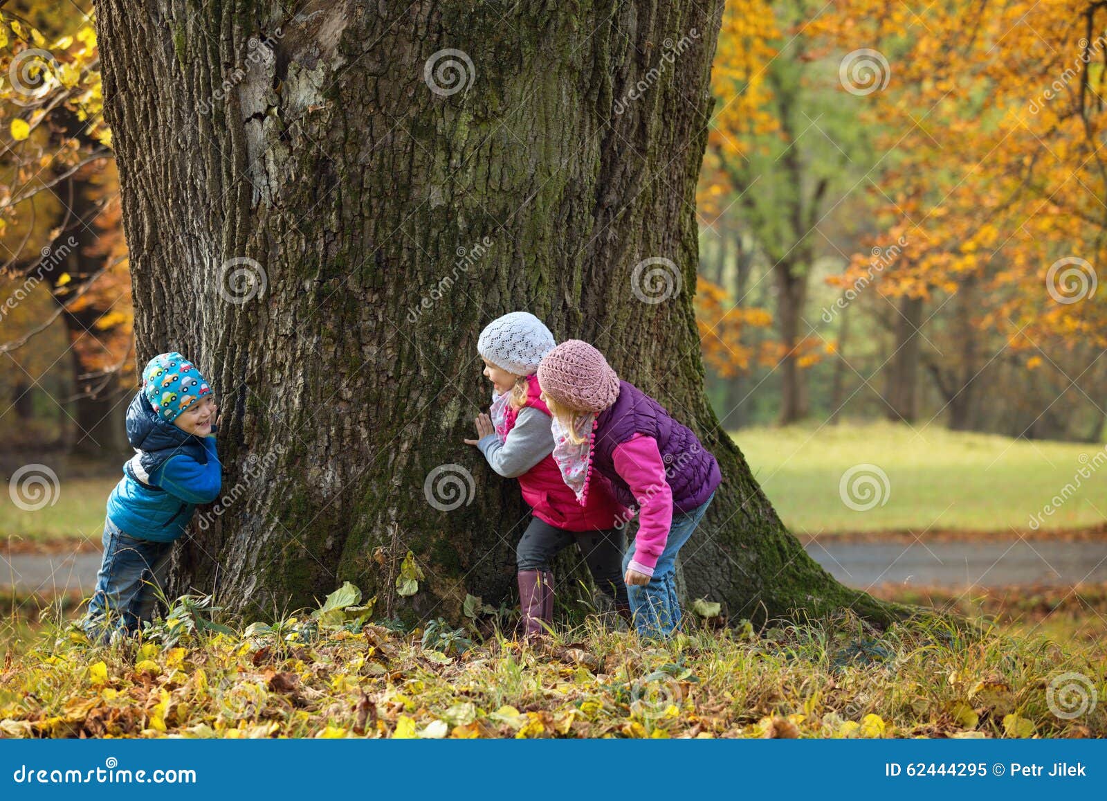 children playing hide and seek