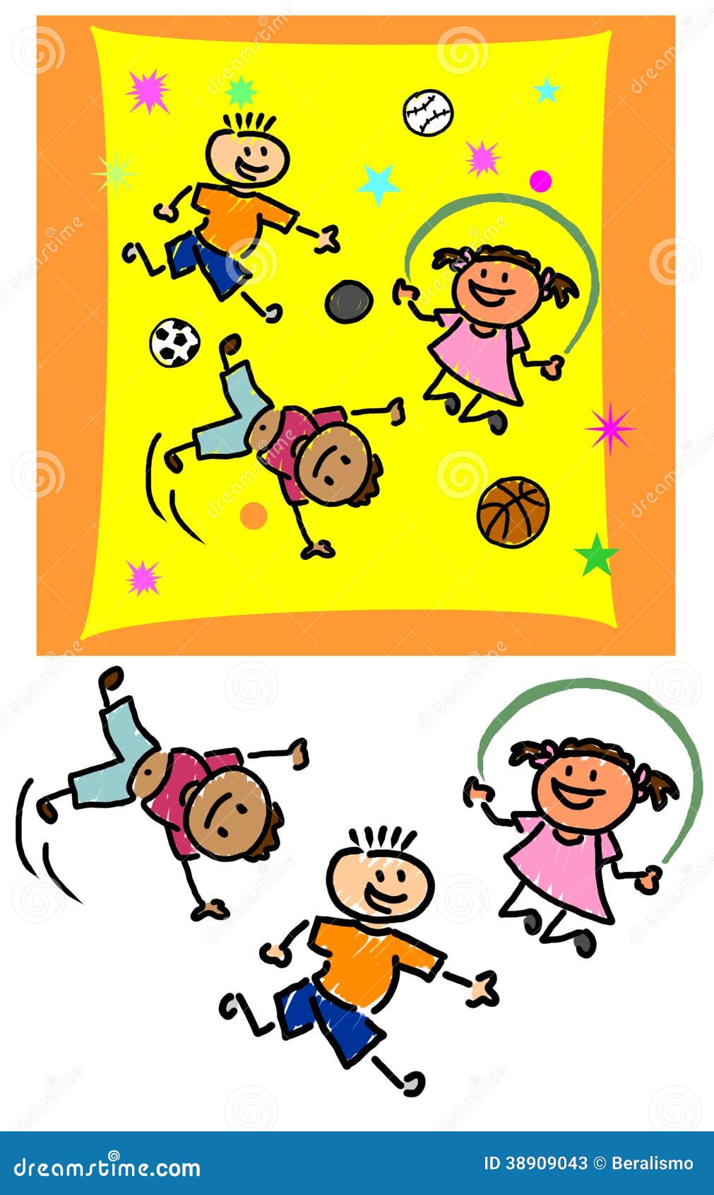 Children playing stock illustration. Illustration of kids - 38909043