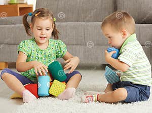 Children Playing Together At Home Stock Image Image Of Brother Good 