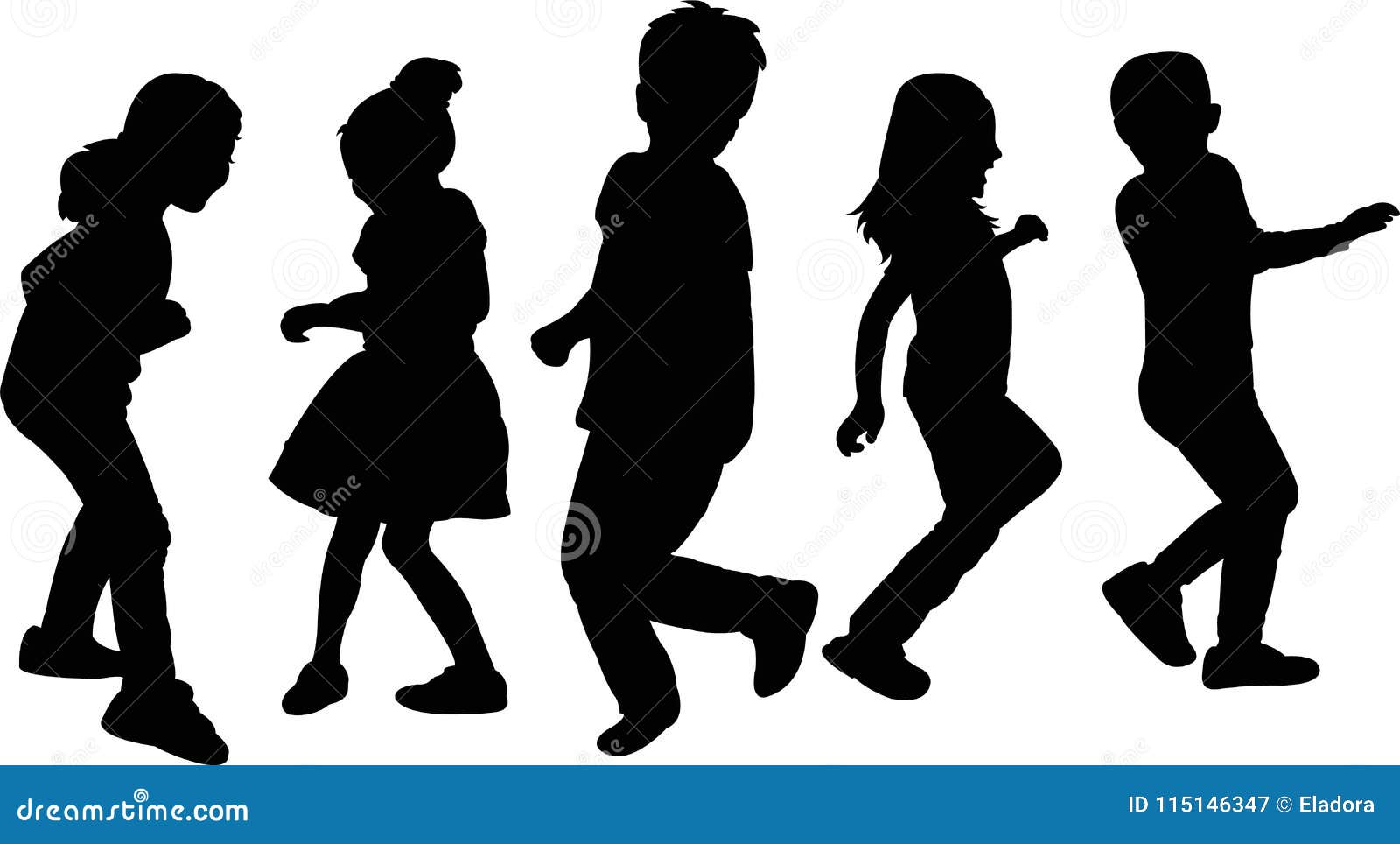 children playing silhouette clip art