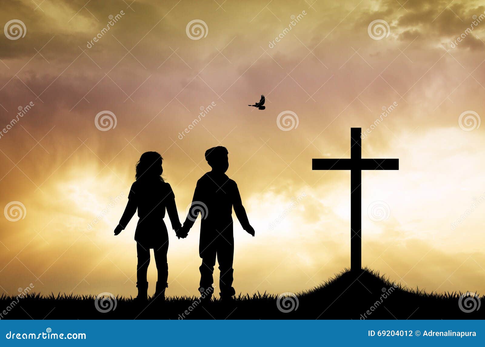 Children pray Jesus stock illustration. Illustration of believe ...