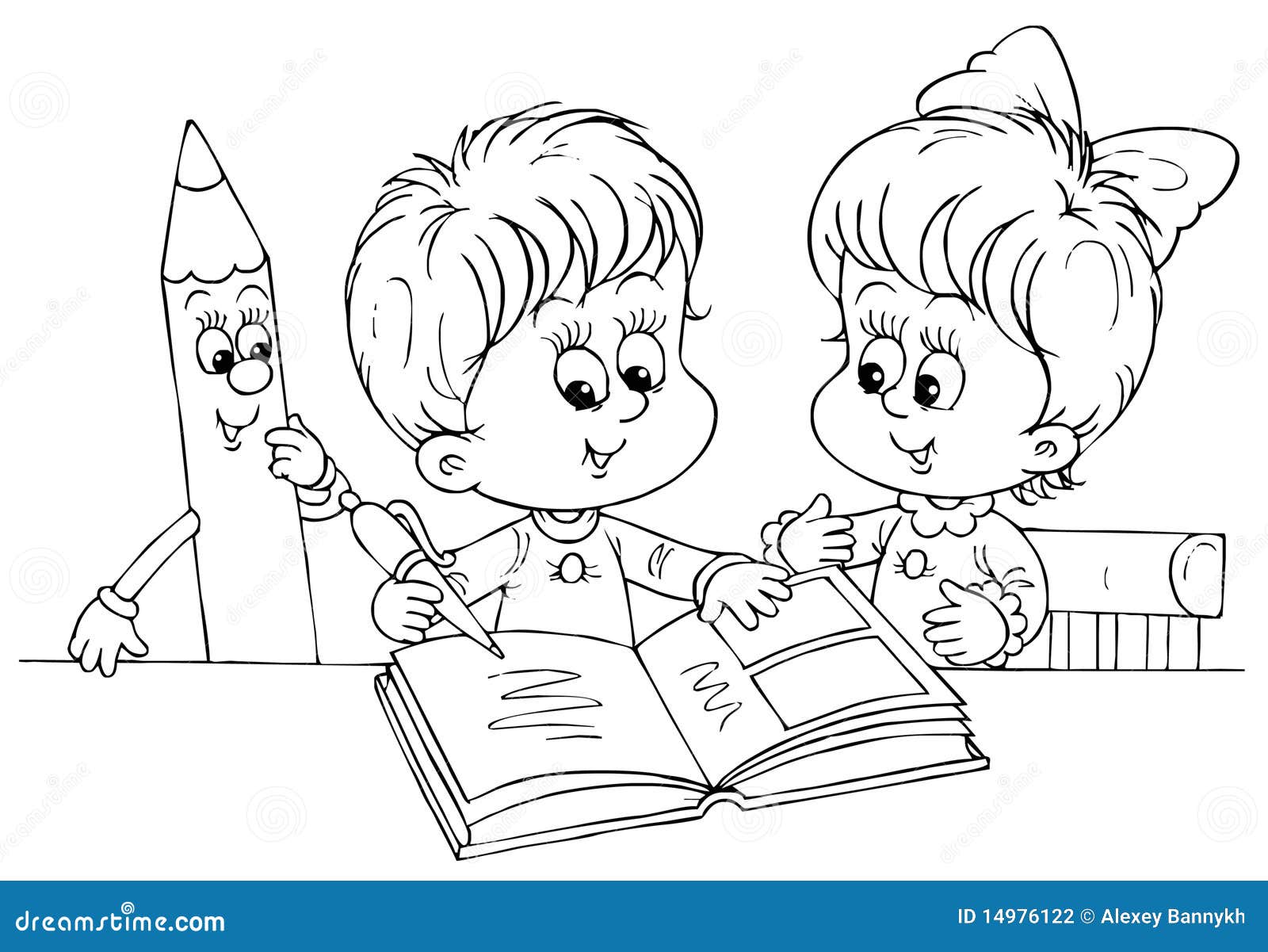 Children reading a book