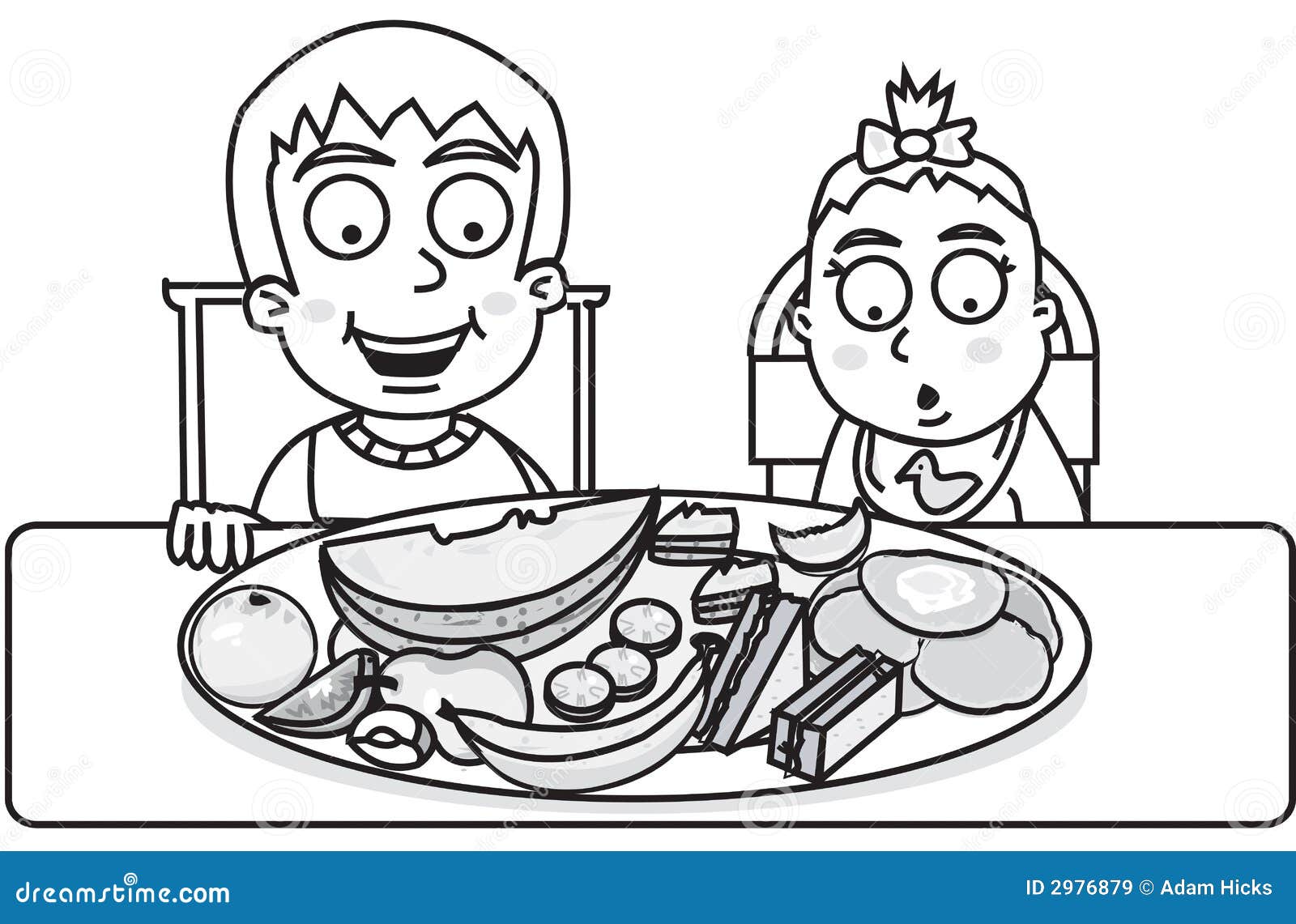 Children Ready To Eat stock vector. Illustration of vector - 2976879