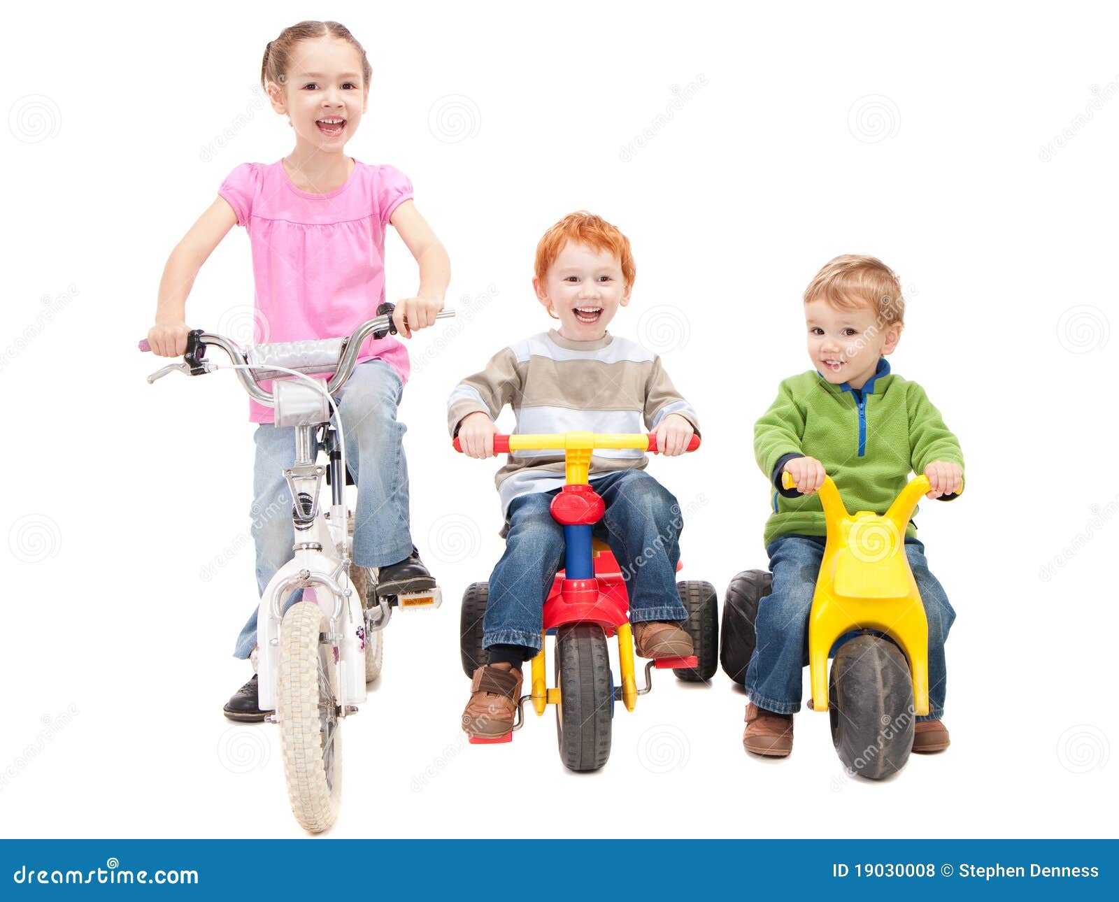 children riding bikes and kids trikes