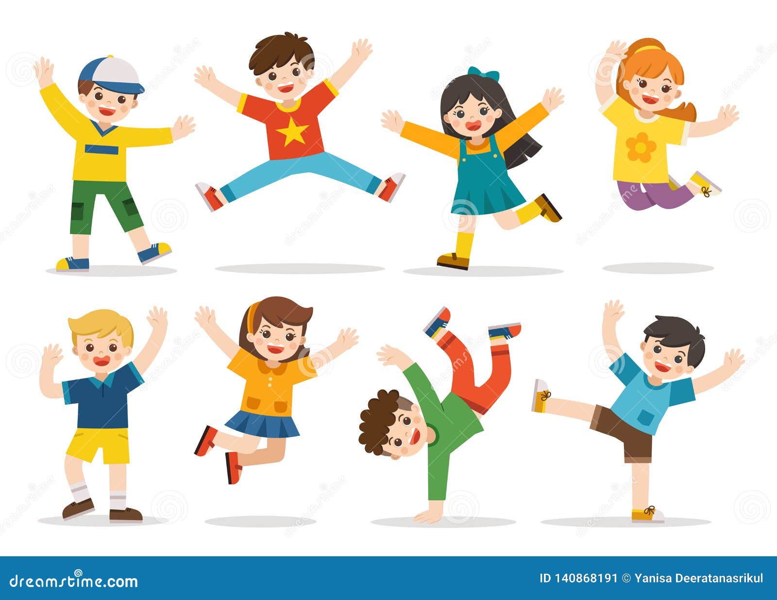 Happy kids jumping isolated  Happy kids, Childrens illustrations, Children  illustration