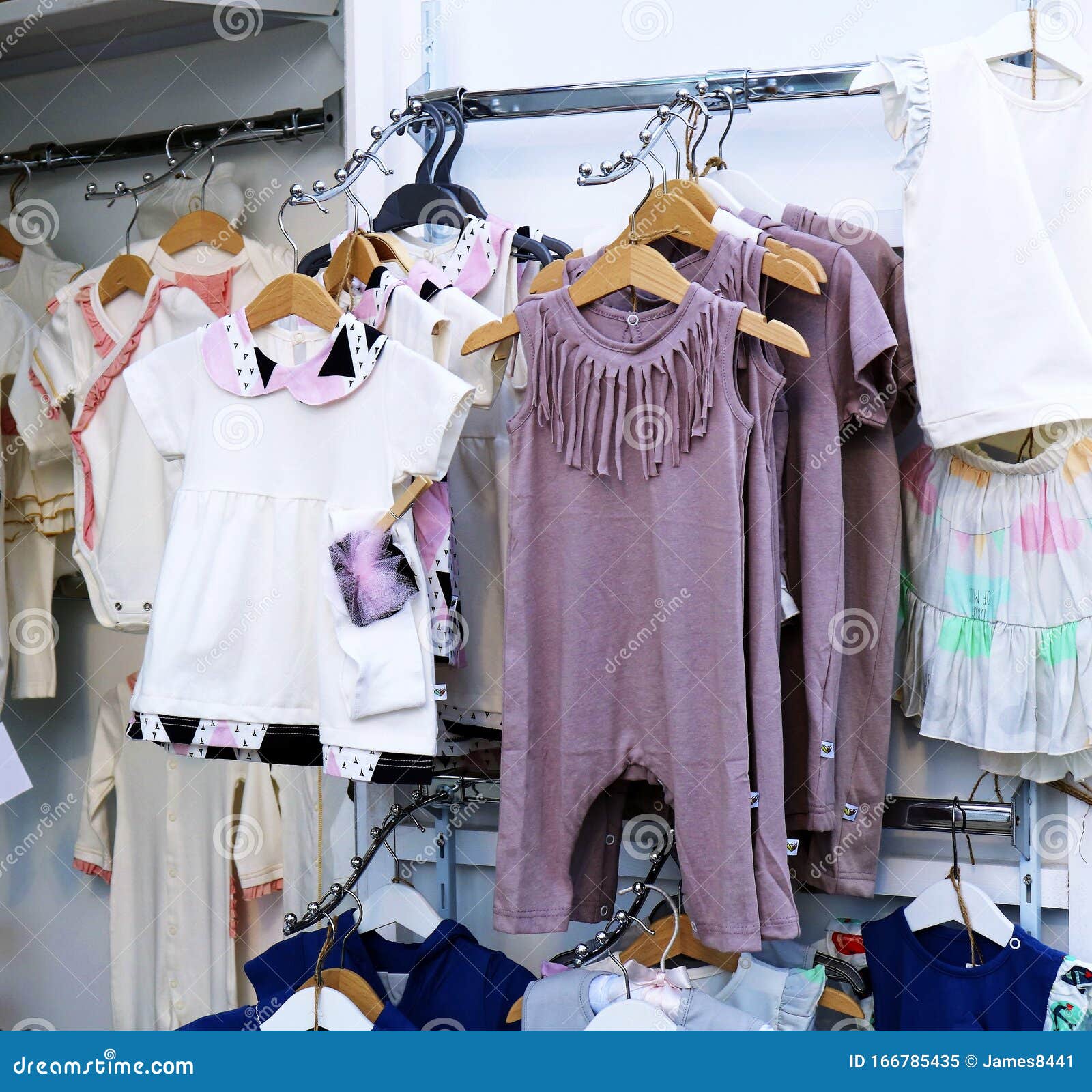 Children`s clothing store. stock image. Image of goods 166785435