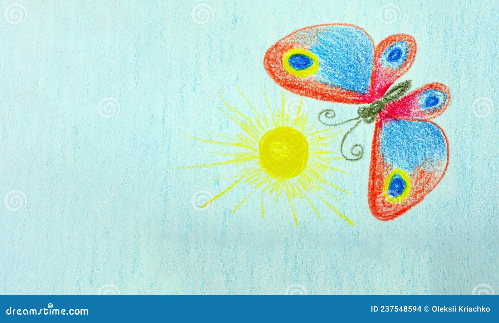 Hand drawn sketch butterfly in color isolated Vector Image