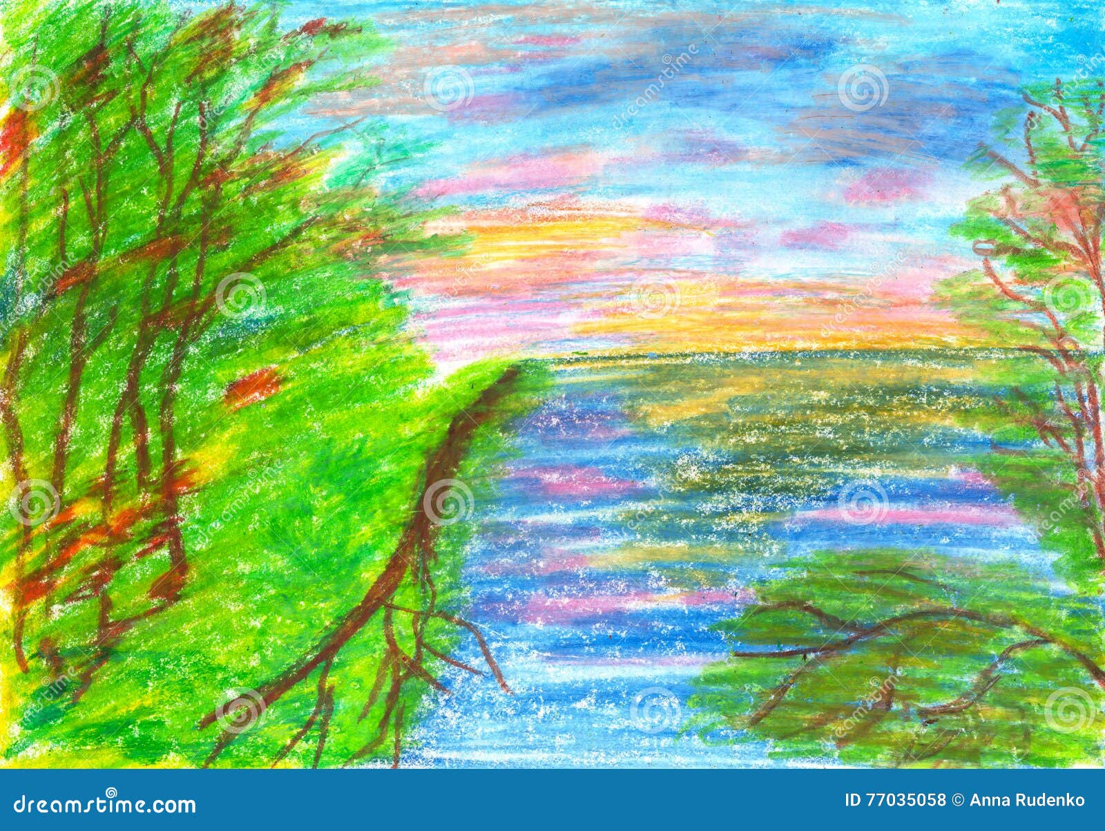 Oil Pastel Drawing || Scenery Drawing || Sunset Scenery Drawing Easy -  YouTube