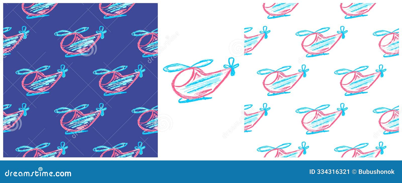children's drawings with wax crayons. set print