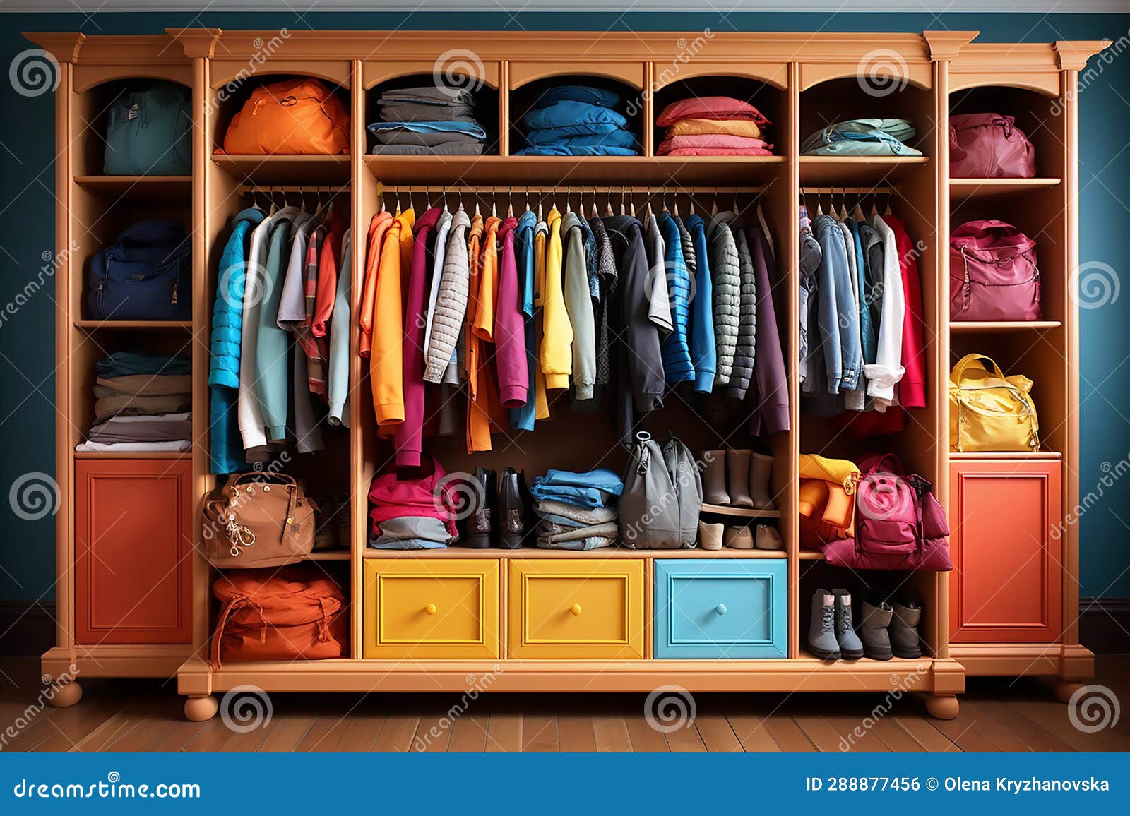 Children S Dressing Room, Clothes Storage Organization.Generative AI