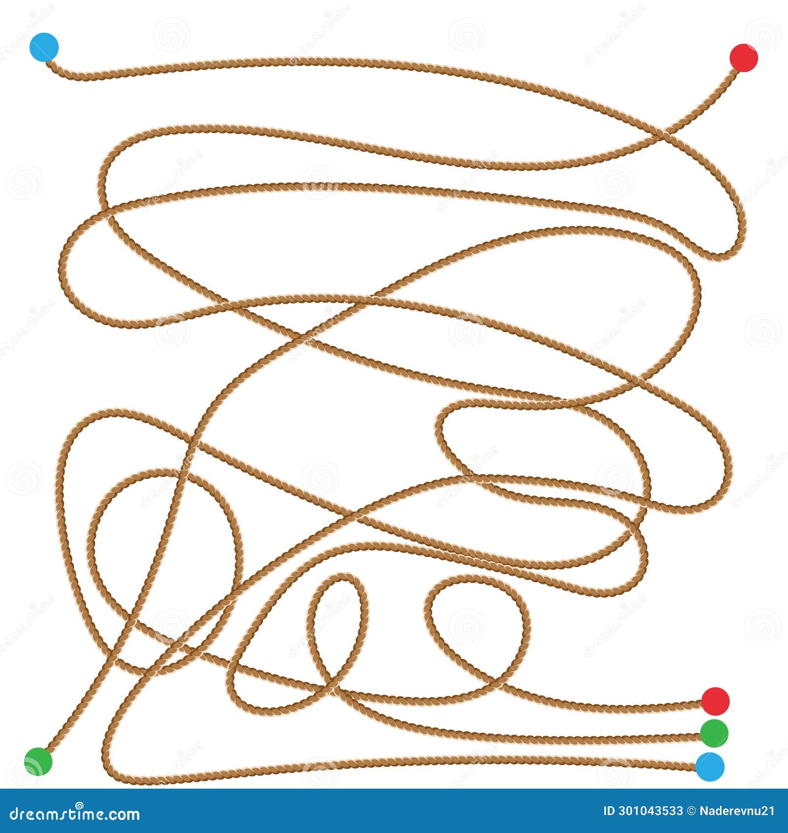 Children S Educational Game Unravel the Ropes Stock Vector