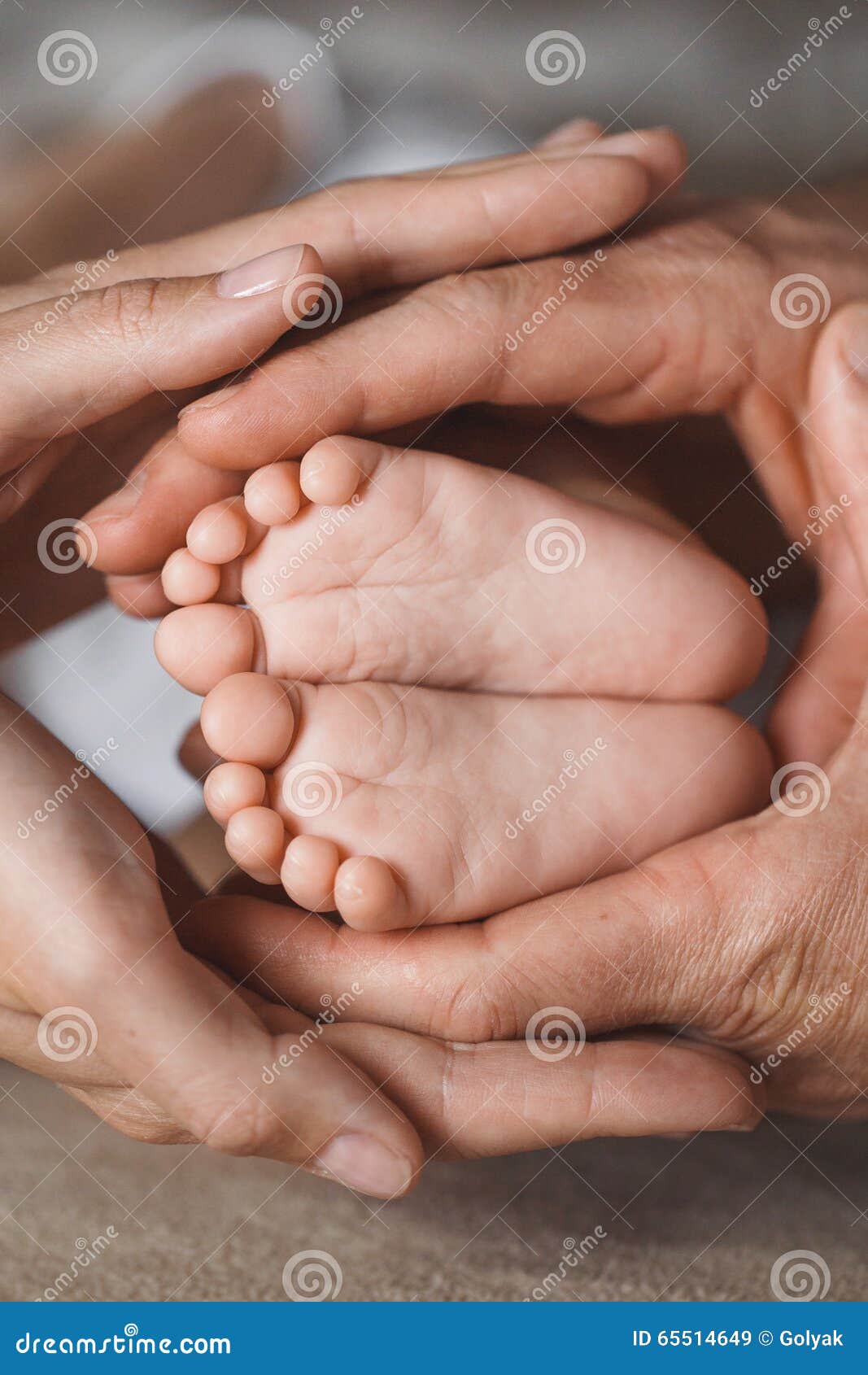 Children S Feet In Hands Of M