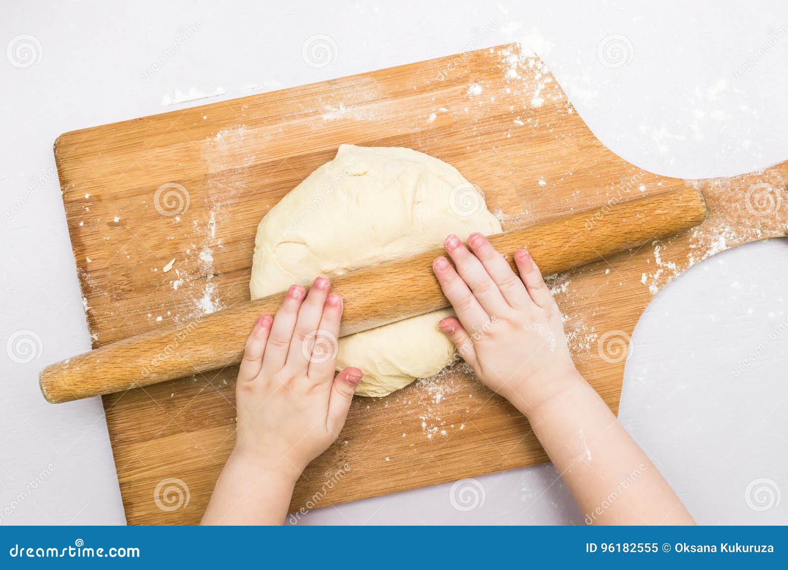 Children`s Hands Rolled Dough Stock Image Image of bake, kitchen