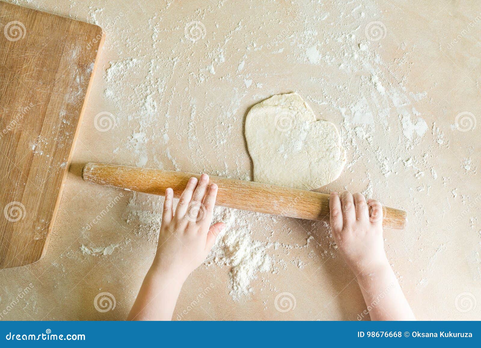 Children`s Hands Rolled Dough Stock Photo Image of cook, cutting