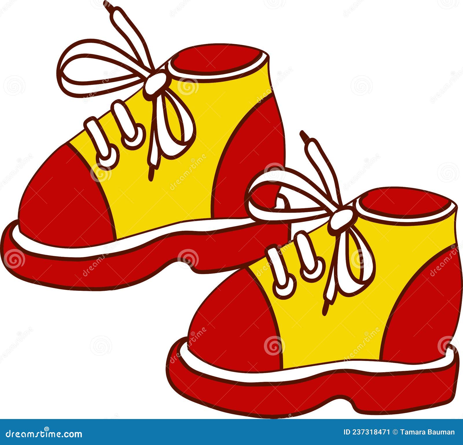 Children S Multi-colored Boots. Vector Drawing Easily Editable. Stock ...