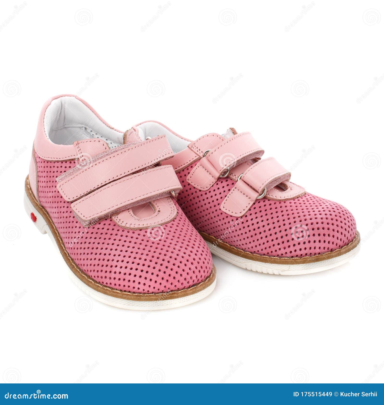 Children`s Pink Shoes for Girls Isolated on White Stock Image - Image ...