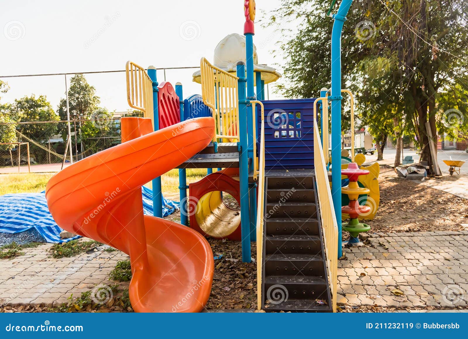 Children`s Playground for Funy in the Park Stock Image Image of climb