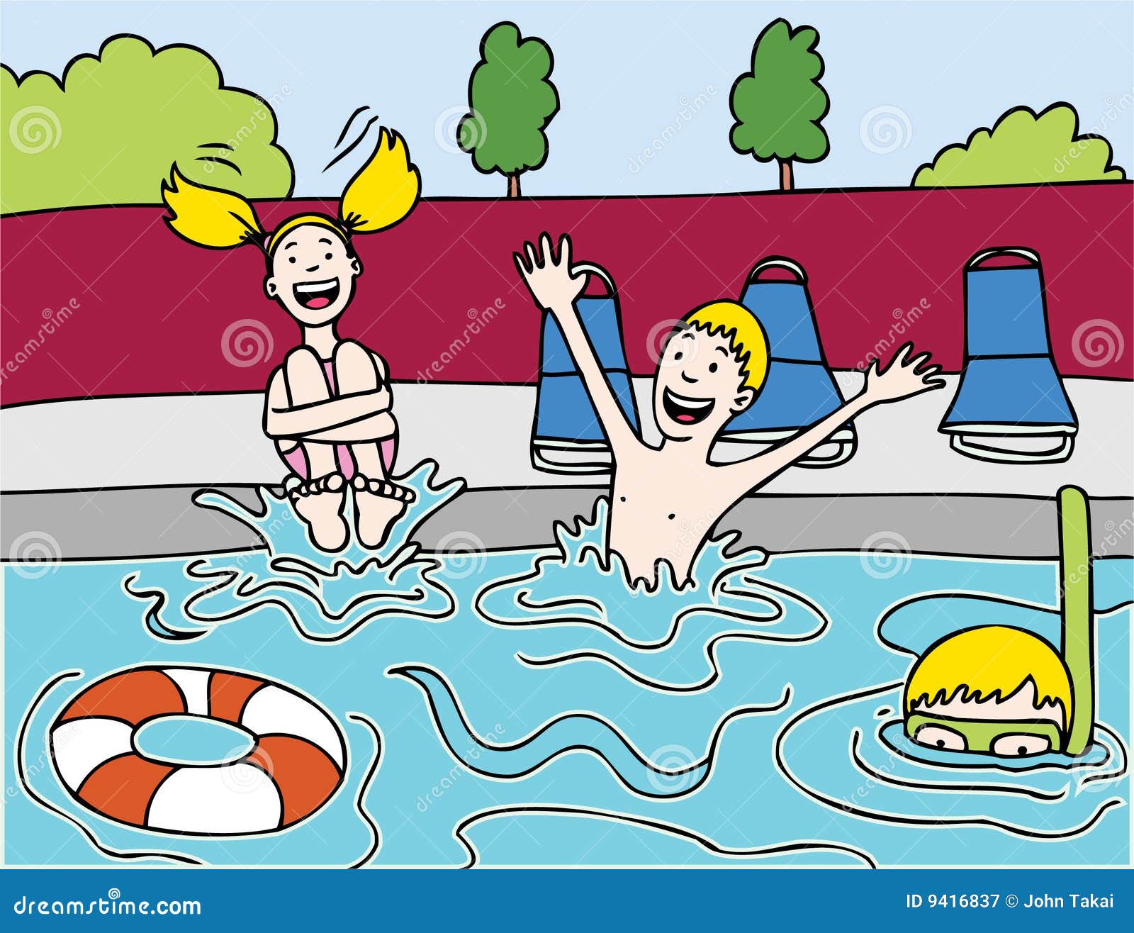 Children s Pool Party stock vector. Illustration of splashing 9416837