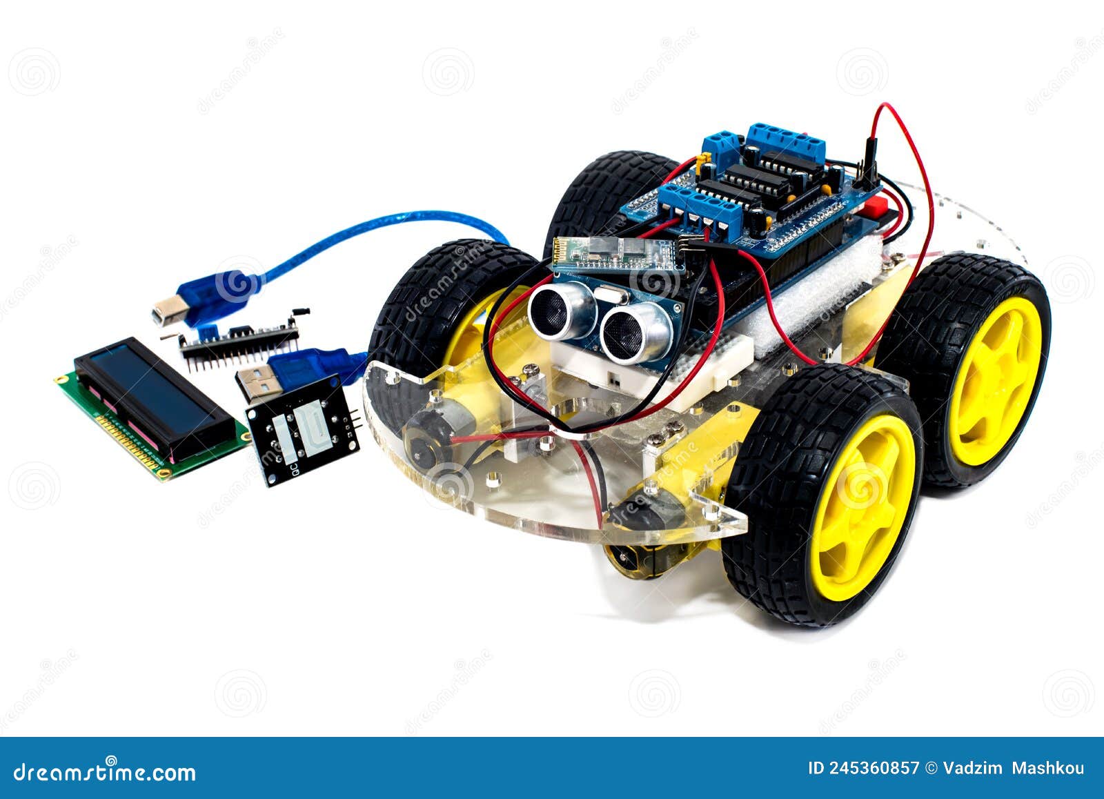 Children`s Robotics.Programmable Robotic Car with Obstacle Avoidance ...