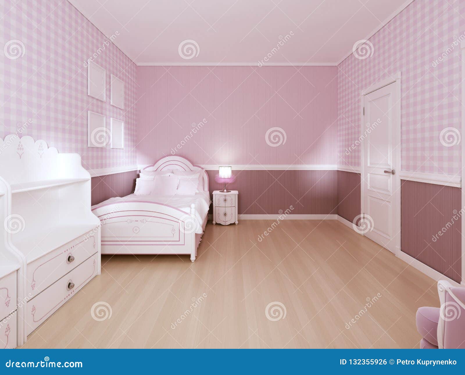 light pink girls room