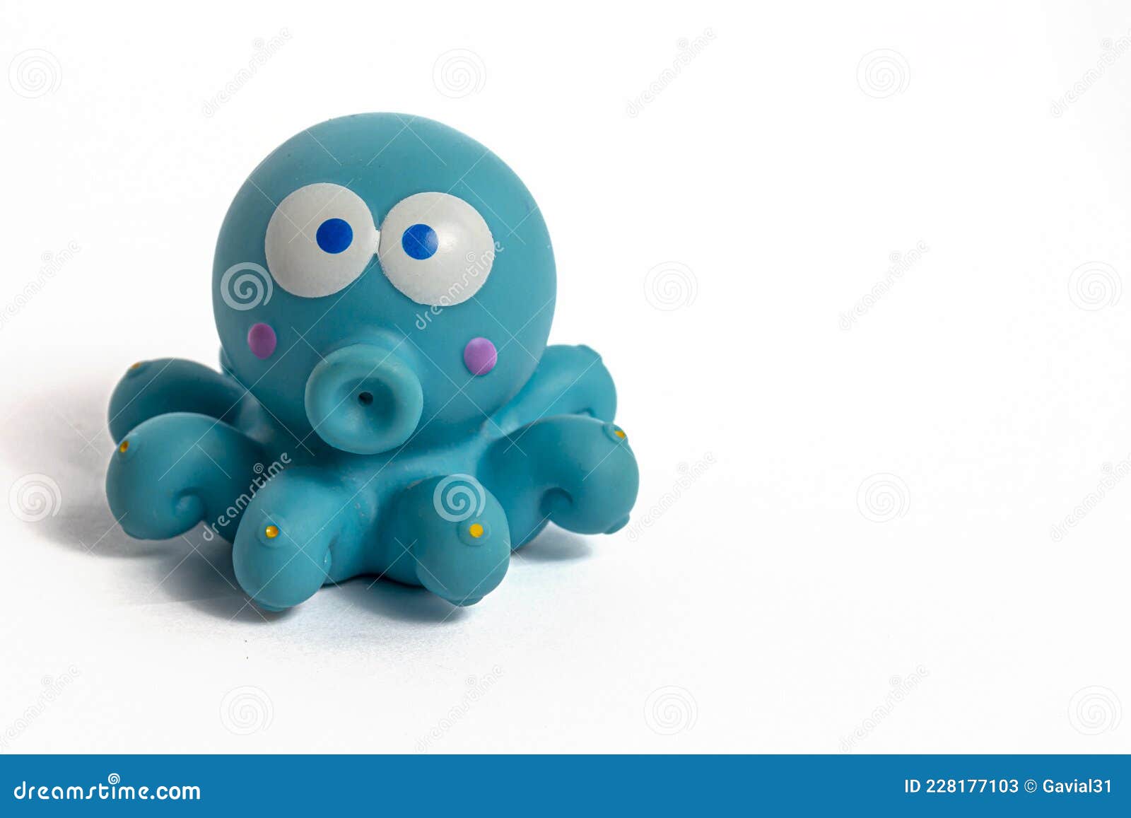 Children S Rubber Toy Octopus, on a White Background. Copy Space Stock ...