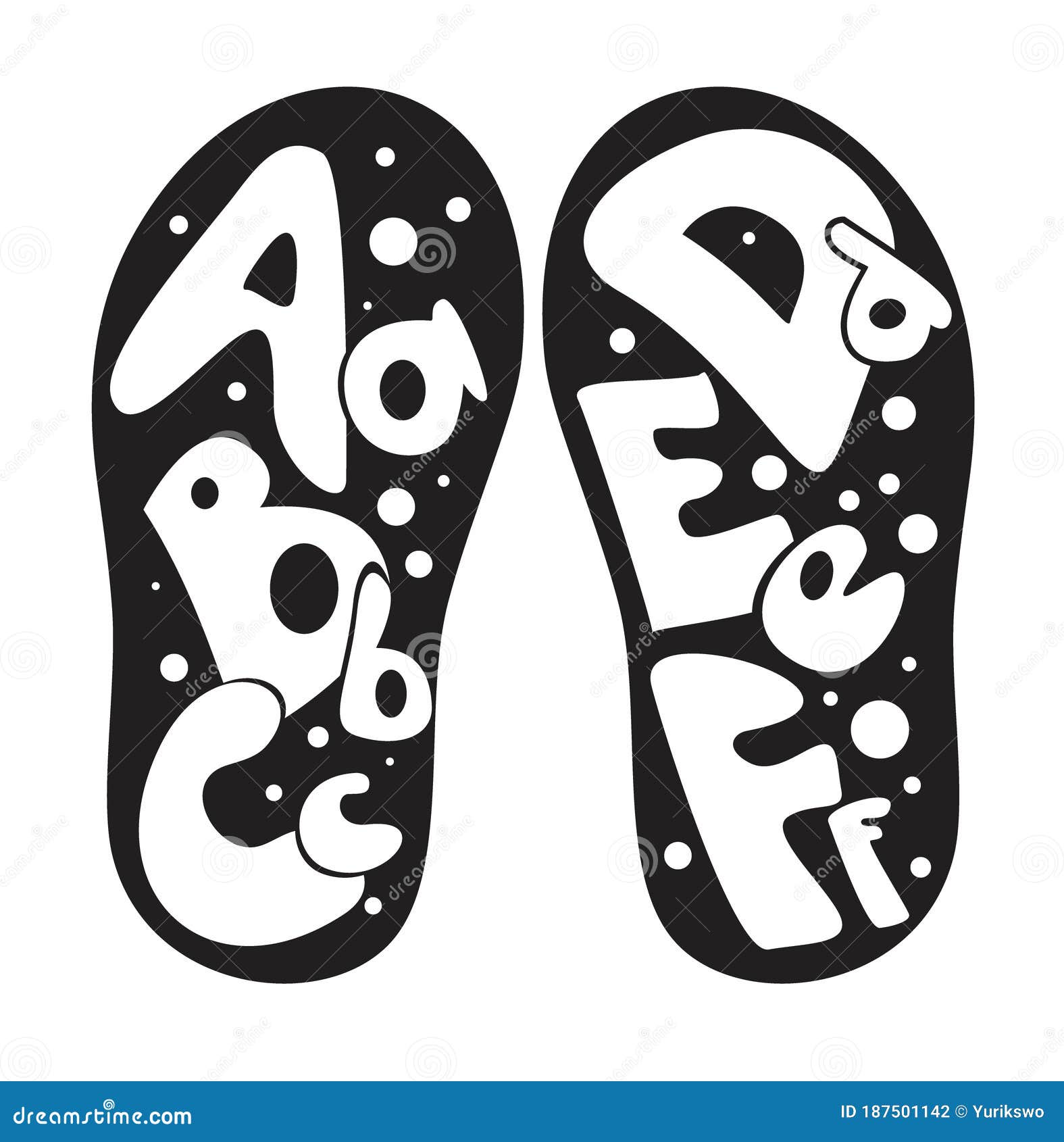 Children`s shoes alphabet stock vector. Illustration of