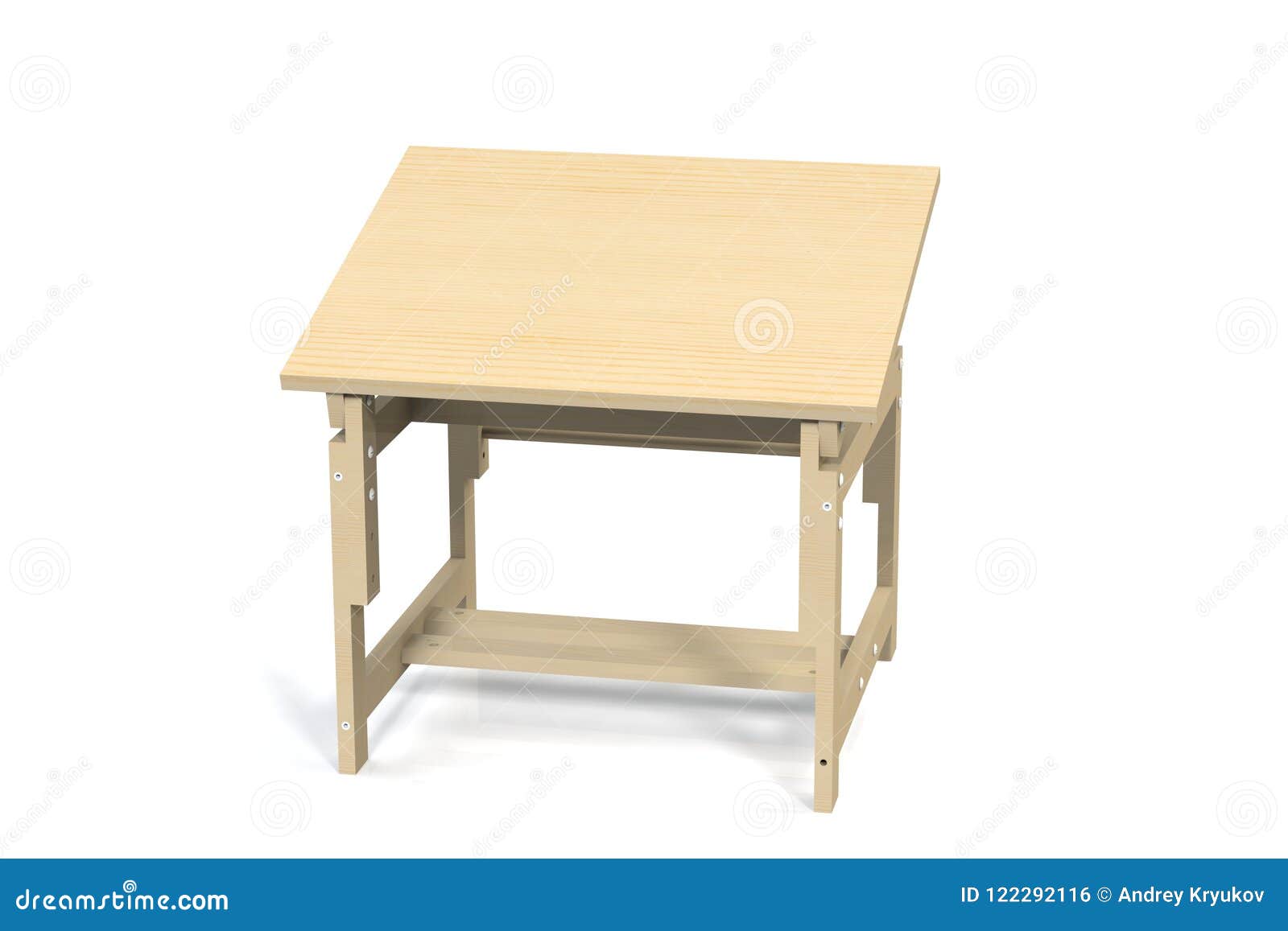 Children S Small Wooden Table On A White Background Isolate