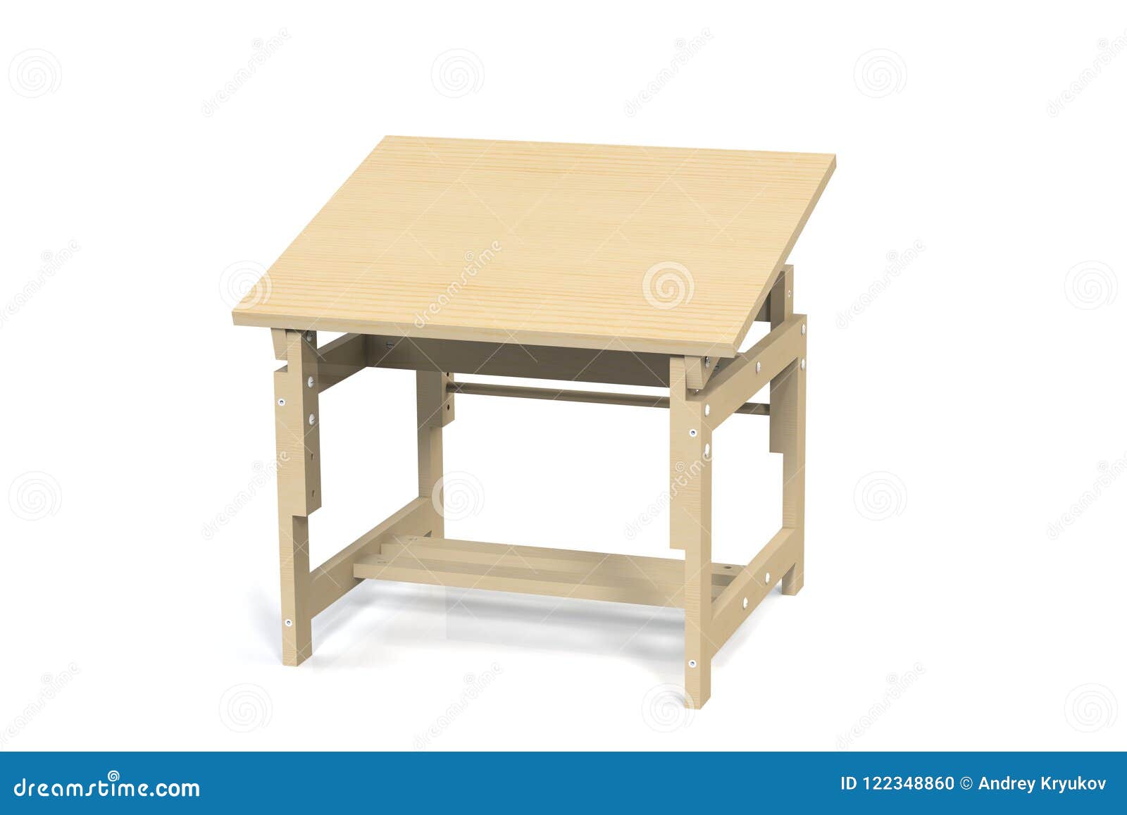 Children S Small Wooden Table On A White Background Isolate