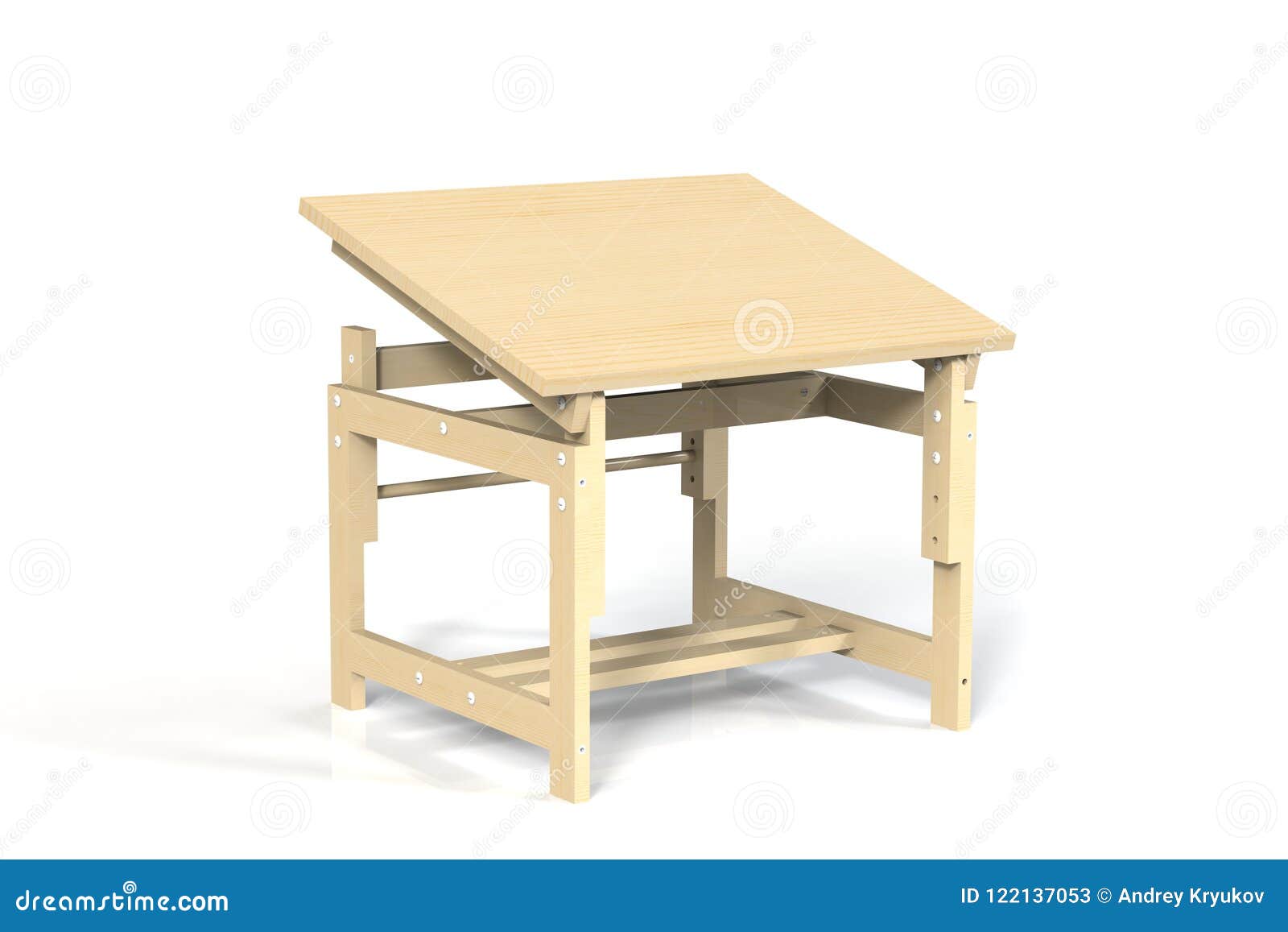 Children S Small Wooden Table On A White Background Isolate