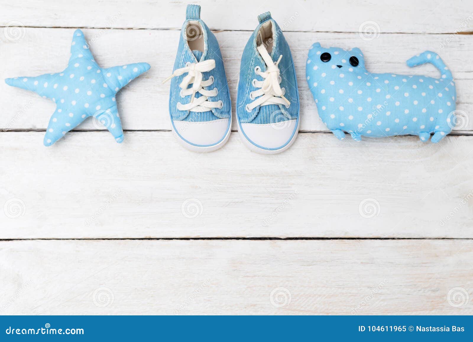 Download Children`s Sneakers And Toys Blue. Mockup Stock Image ...