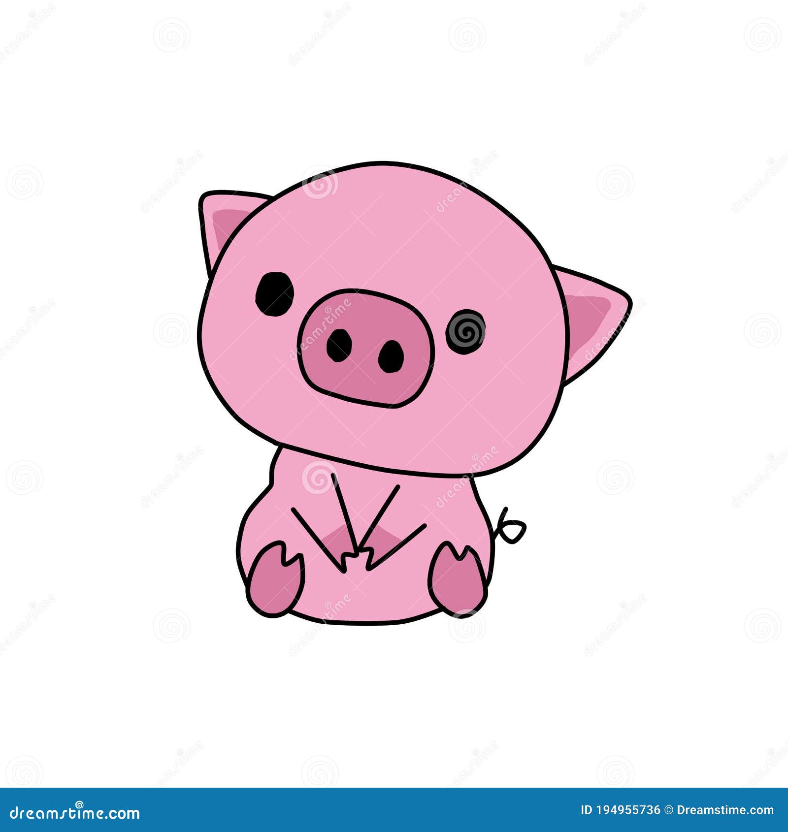 Children`s Sticker of Cute Little Sitting Pig. Domestic Animal Stock  Illustration - Illustration of background, child: 194955736