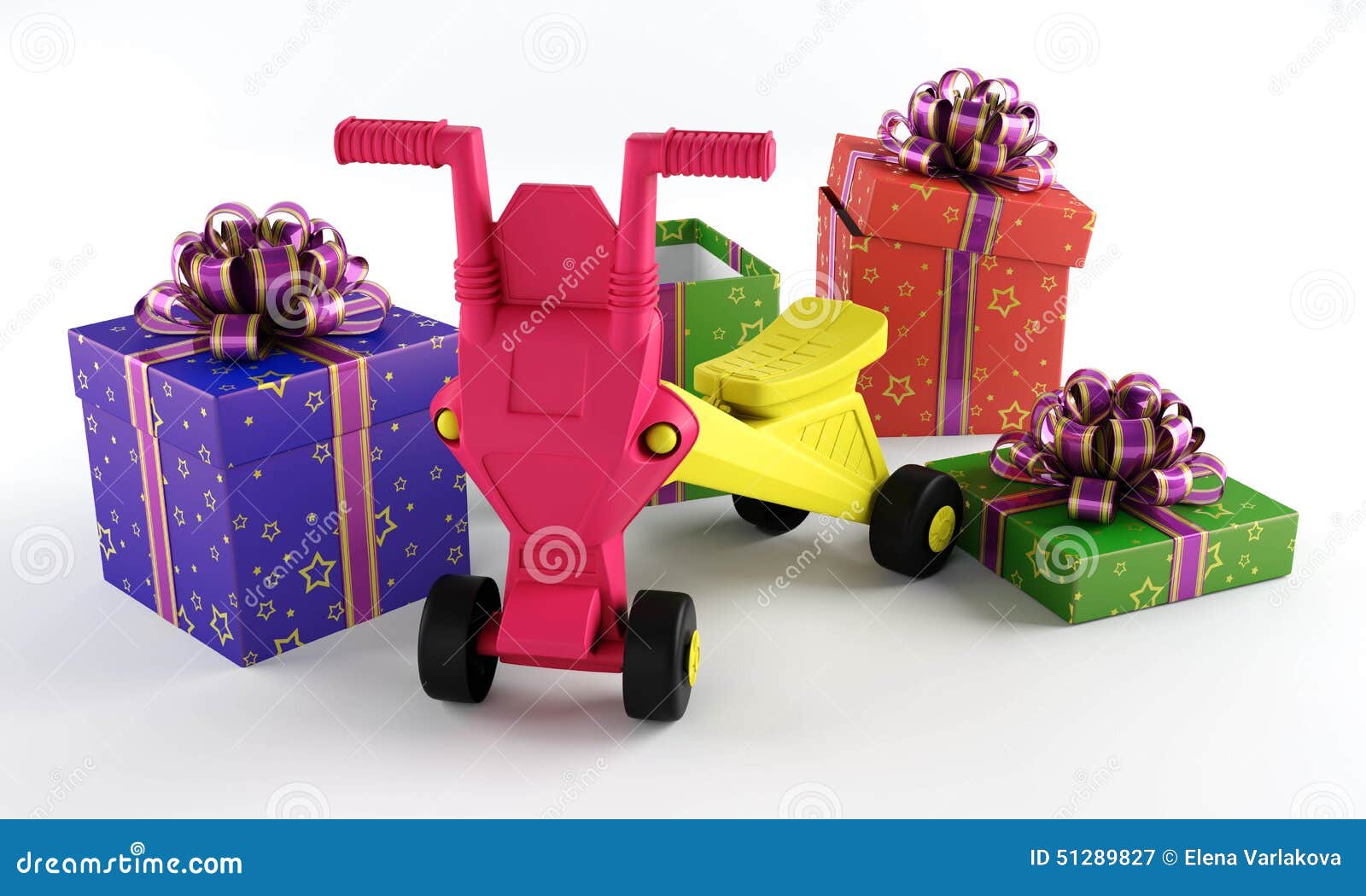 Children S Toy with a Gift Box Stock Illustration Illustration of