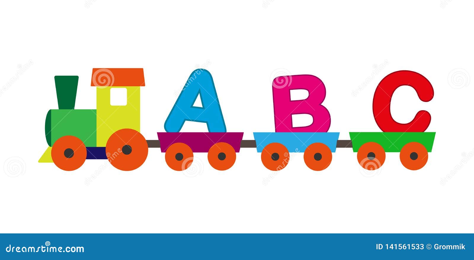 Children S Toy Train With Letters Of The Alphabet In Cars Stock Vector Illustration Of Transportation Children 141561533