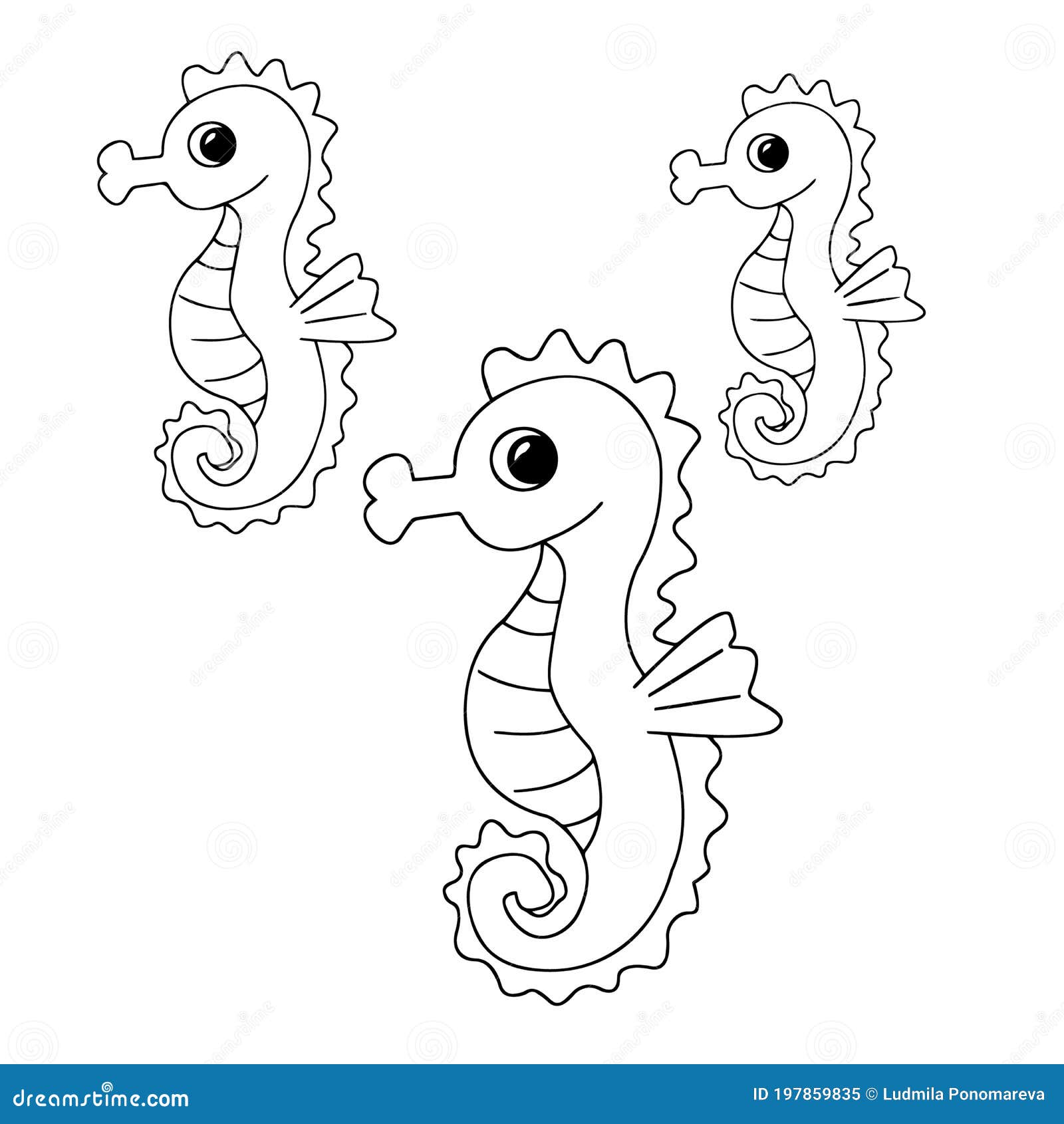 Children`s Vector Drawings Coloring Pages. Water Animal. Stock Vector -  Illustration of animals, animal: 197859835