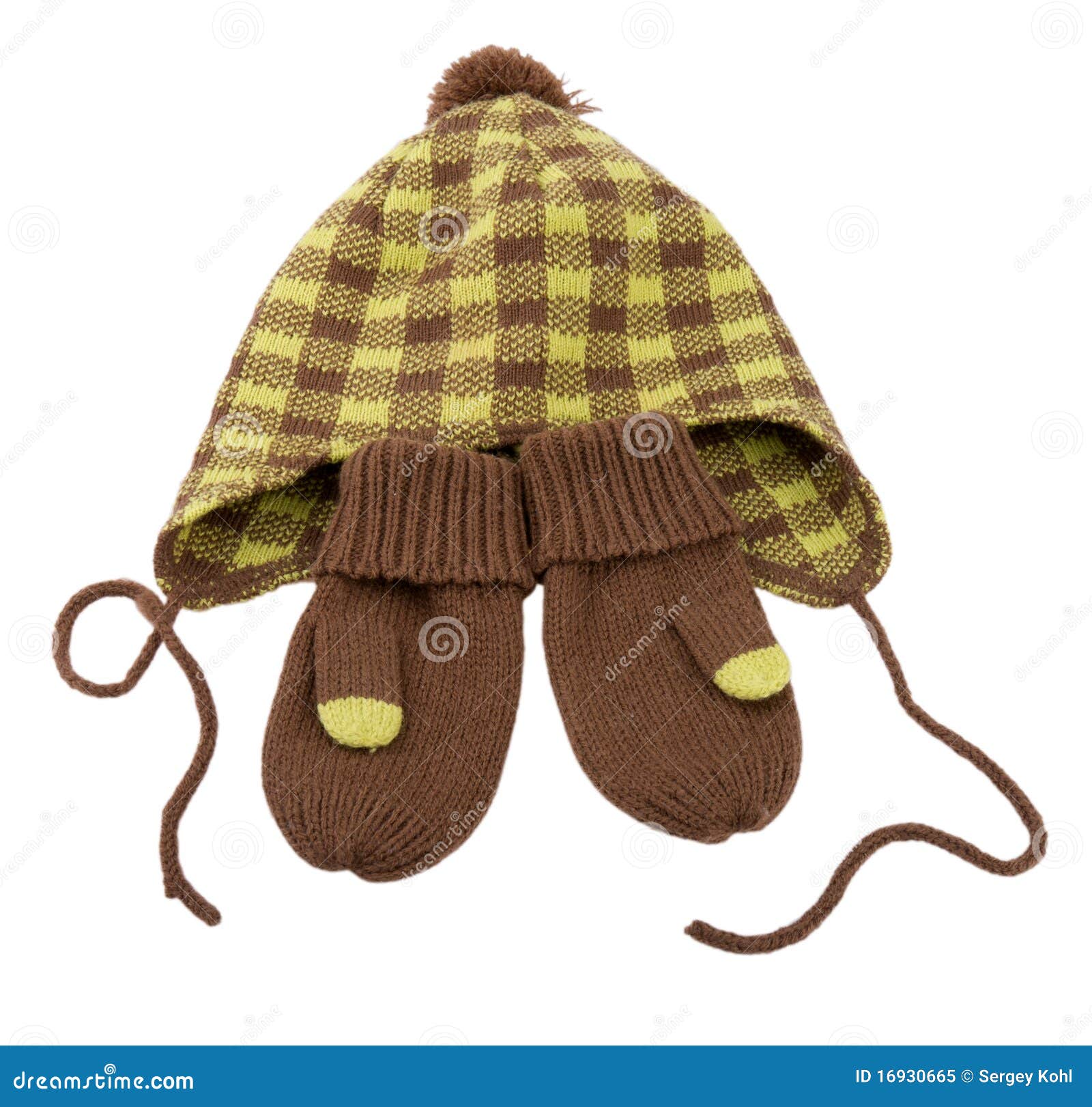 Children S Winter Hat and Mittens. Stock Image Image of wind, child