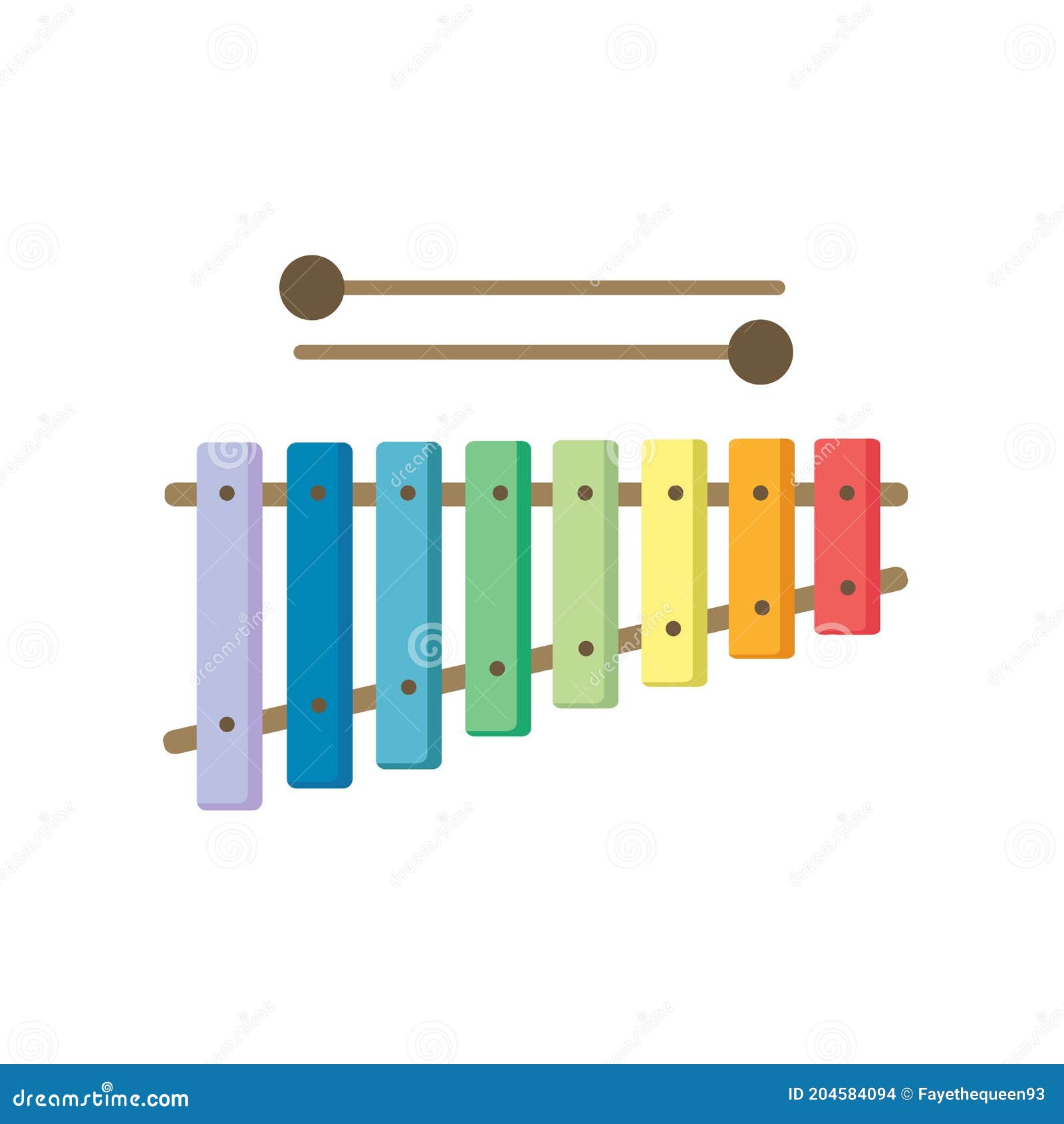 Children`s Xylophone. Xylophone Toy in Cartoon Style Isolated on White  Background Stock Vector - Illustration of education, metal: 204584094