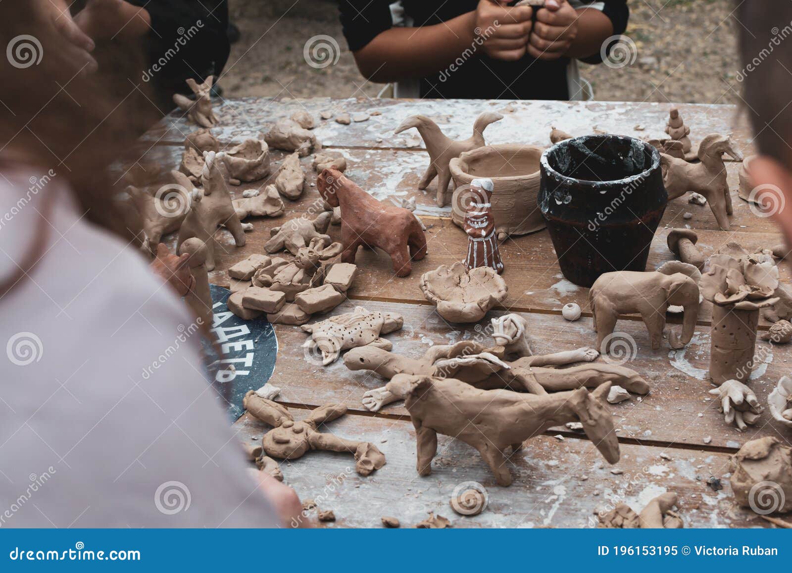 Children Sculpt Clay Figurines in the Open Air. Art, Creativity. Modeling  Clay, Cultural Traditions Editorial Image - Image of figurines, creativity:  196153195