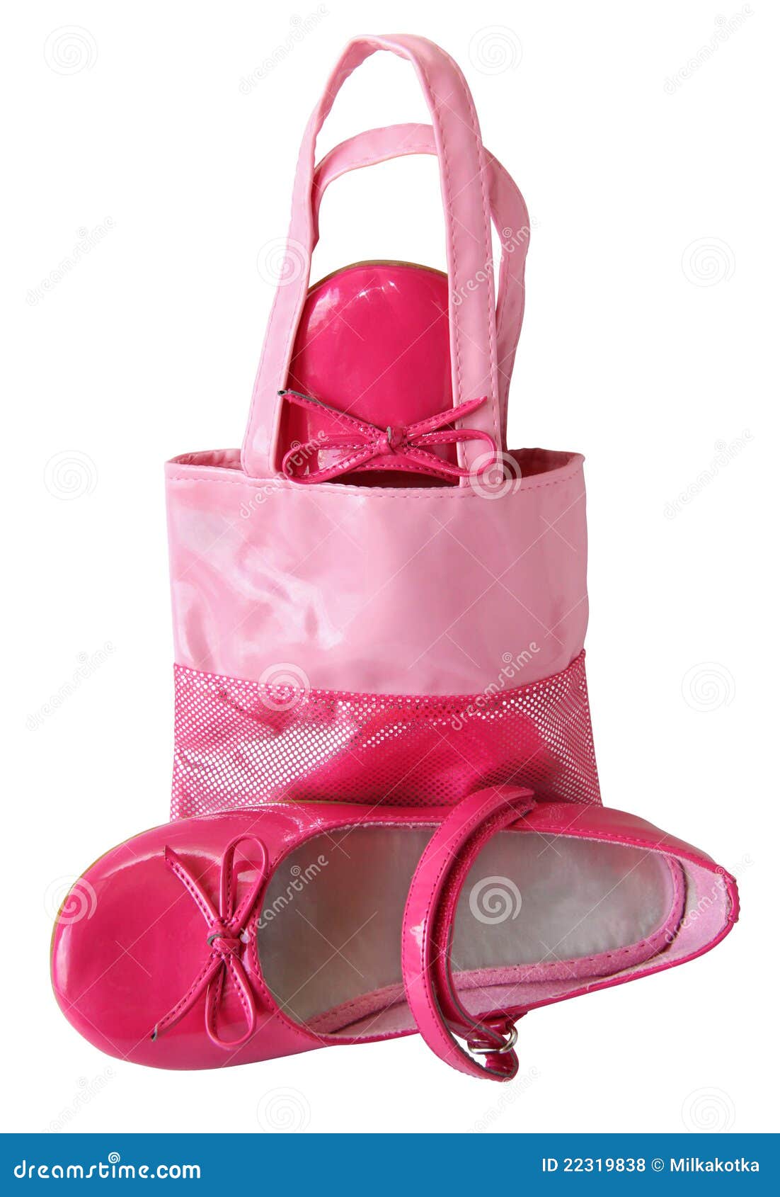 baby pink shoes and handbag