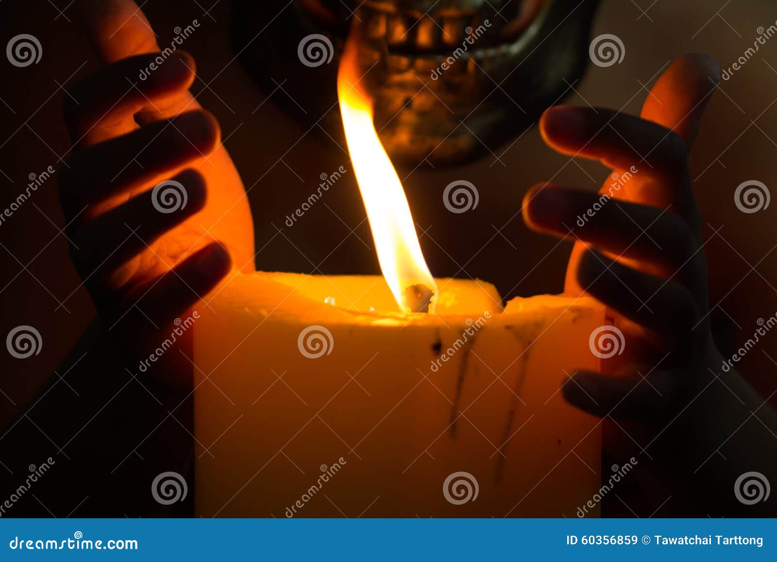 Children Skull Mask are Playing Candles Stock Image Image of female